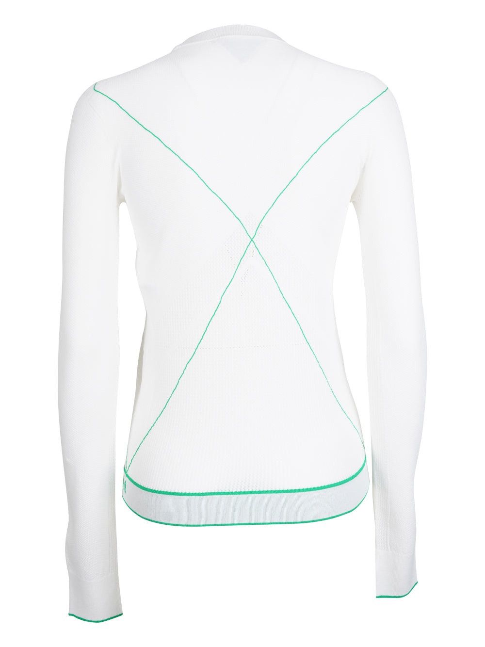 Bottega Veneta o1y0725 Sweater in White/Green Size M / US 6-8 / IT 42-44 - 2 Thumbnail
