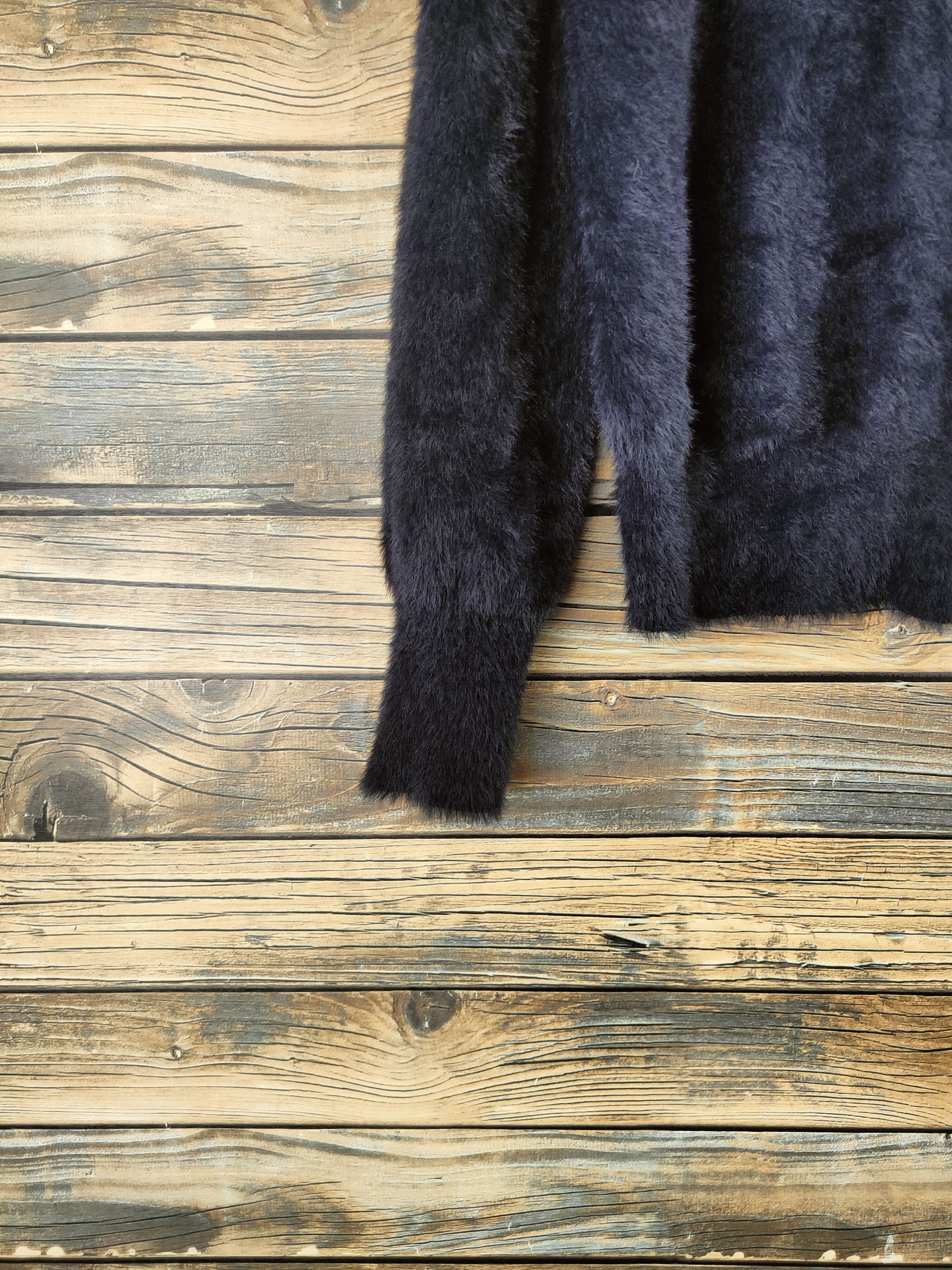 Vintage DL Do Classe Navy Fur Mohair Knitwear Cardigans #46-458 Size M / US 6-8 / IT 42-44 - 4 Thumbnail