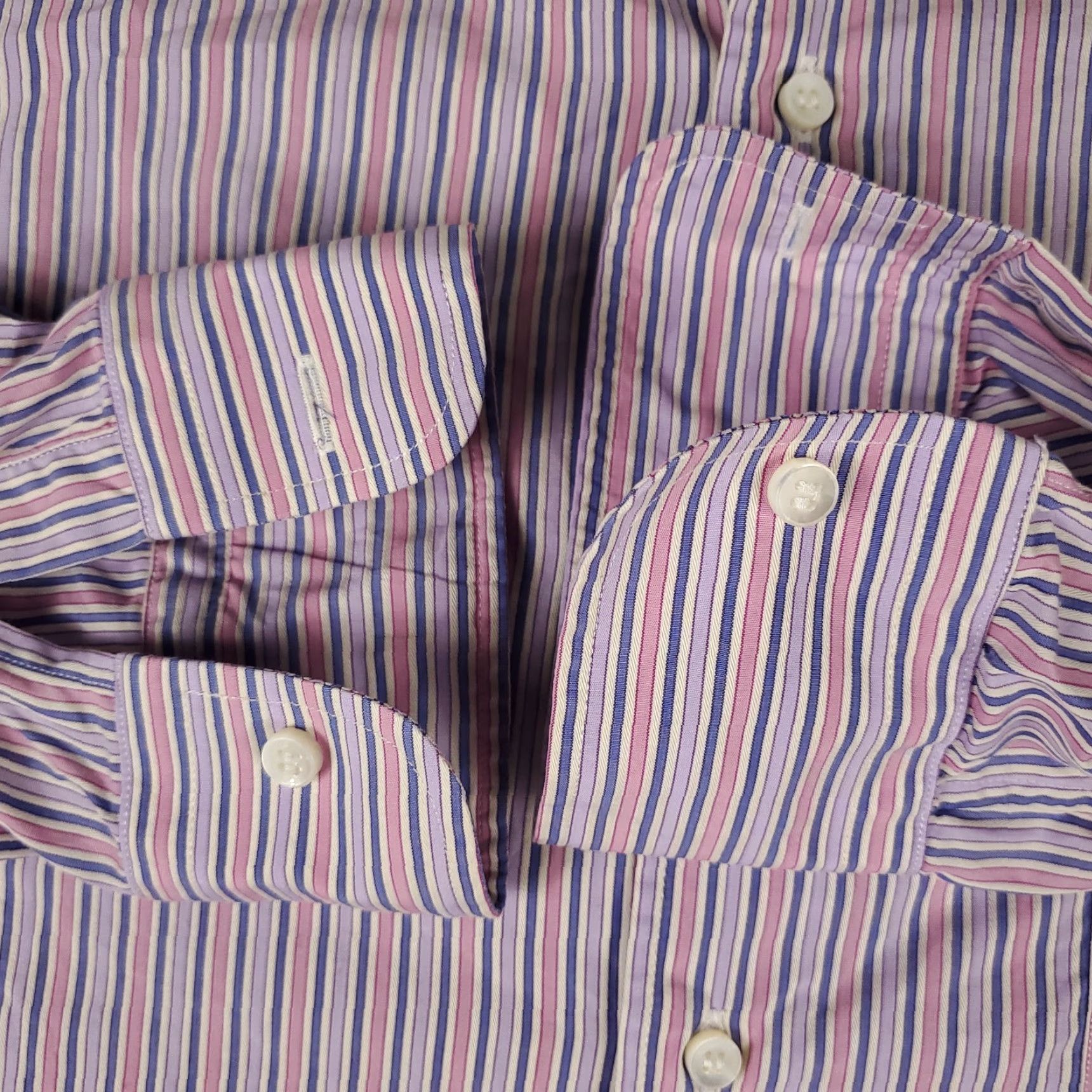 Loro Piana Loro Piana Shirt Mens Size 16.5 Blue Pink Striped Italy Button Up Long Sleeve Shirt Size US L / EU 52-54 / 3 - 3 Thumbnail