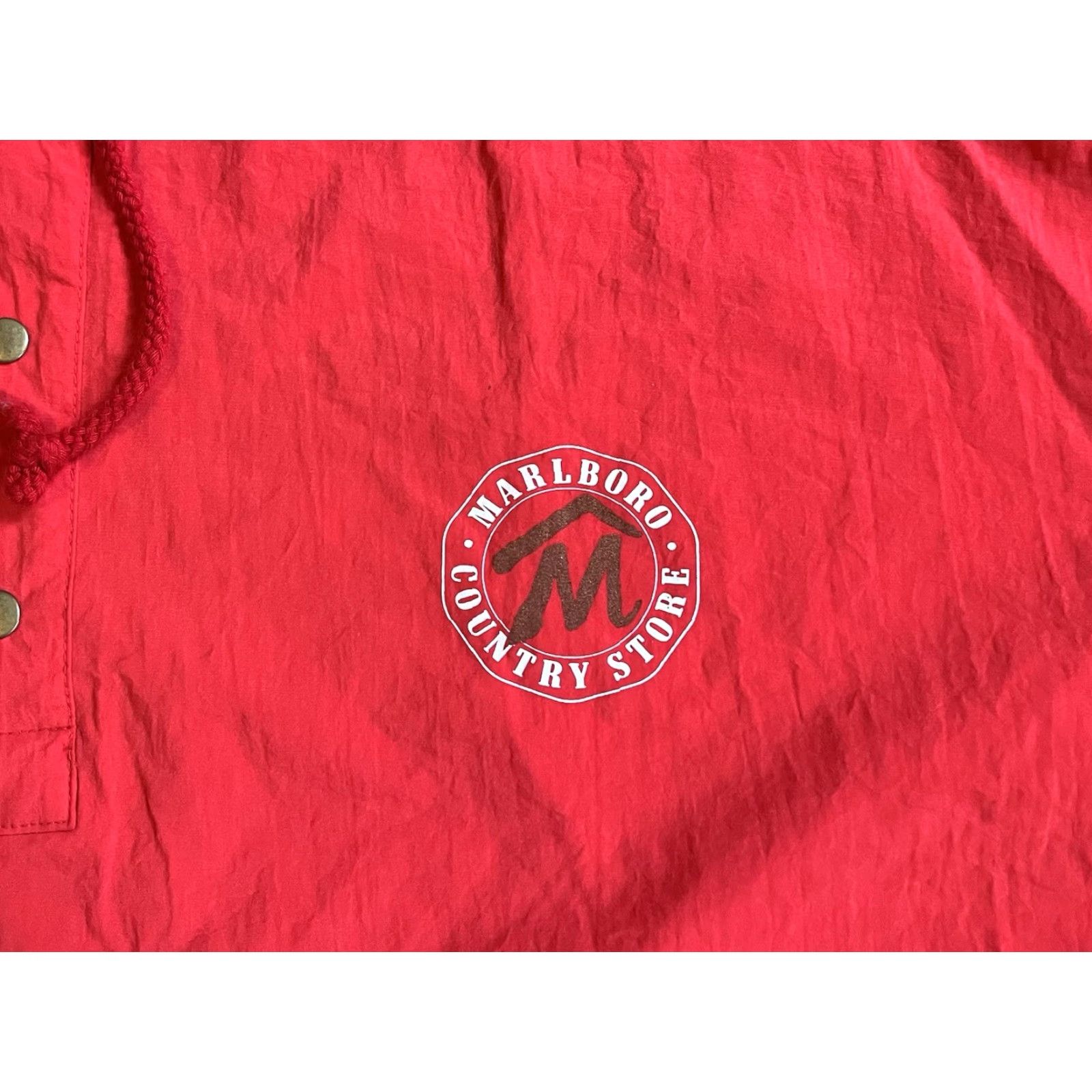 Marlboro VINTAGE Marlboro Country Store Windbreaker Jacket Men XL Red 90s Casual Outdoor Grunge Retro Logo Pockets Hooded Size US XL / EU 56 / 4 - 3 Thumbnail