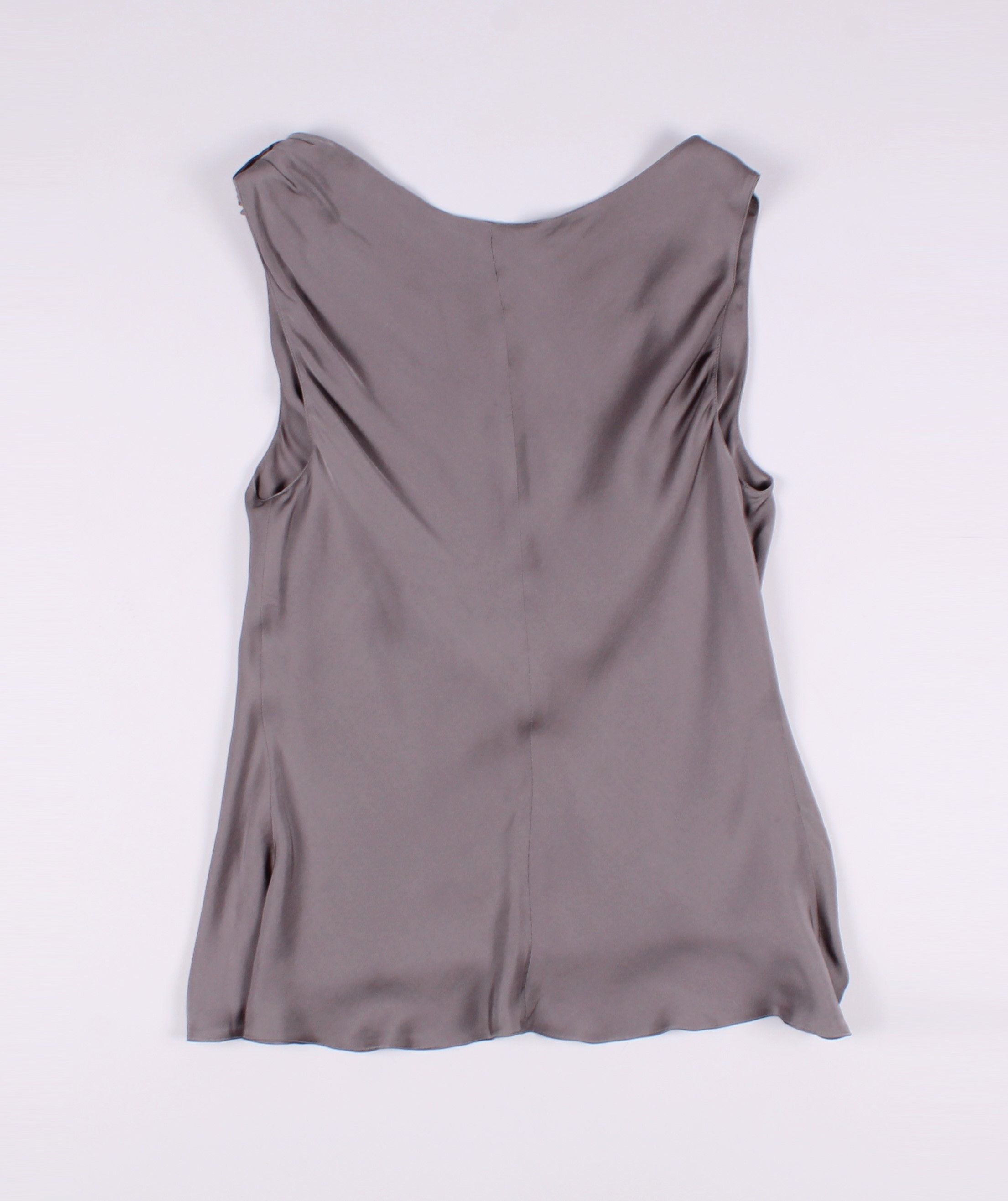 Giorgio Armani Vintage Giorgio Armani Silk Silver Top Blouse Size S / US 4 / IT 40 - 9 Thumbnail