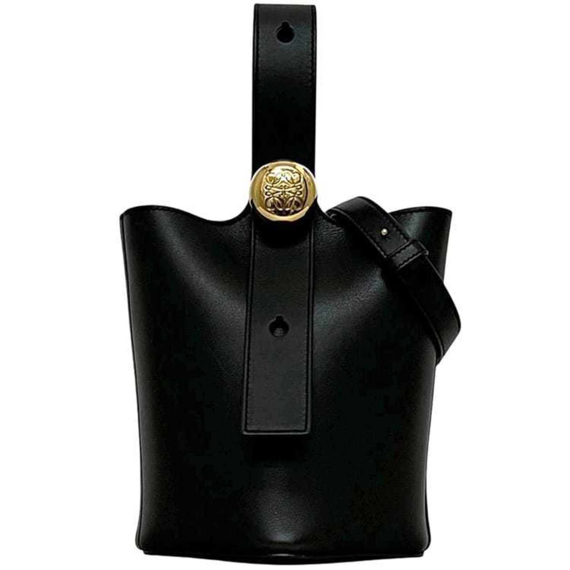 Loewe LOEWE 2-way Pebble Bucket Mini f-24885 Black AANBBBMX01 Bag in Smooth Calf Leather (062410) Handbag Shoulder Crossbody Size ONE SIZE - 1 Thumbnail