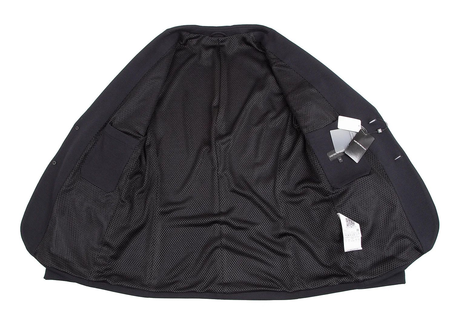 Emporio Armani Stretch Mesh Back Jacket in Dark Navy, Size 54 Size US L / EU 52-54 / 3 - 12 Thumbnail