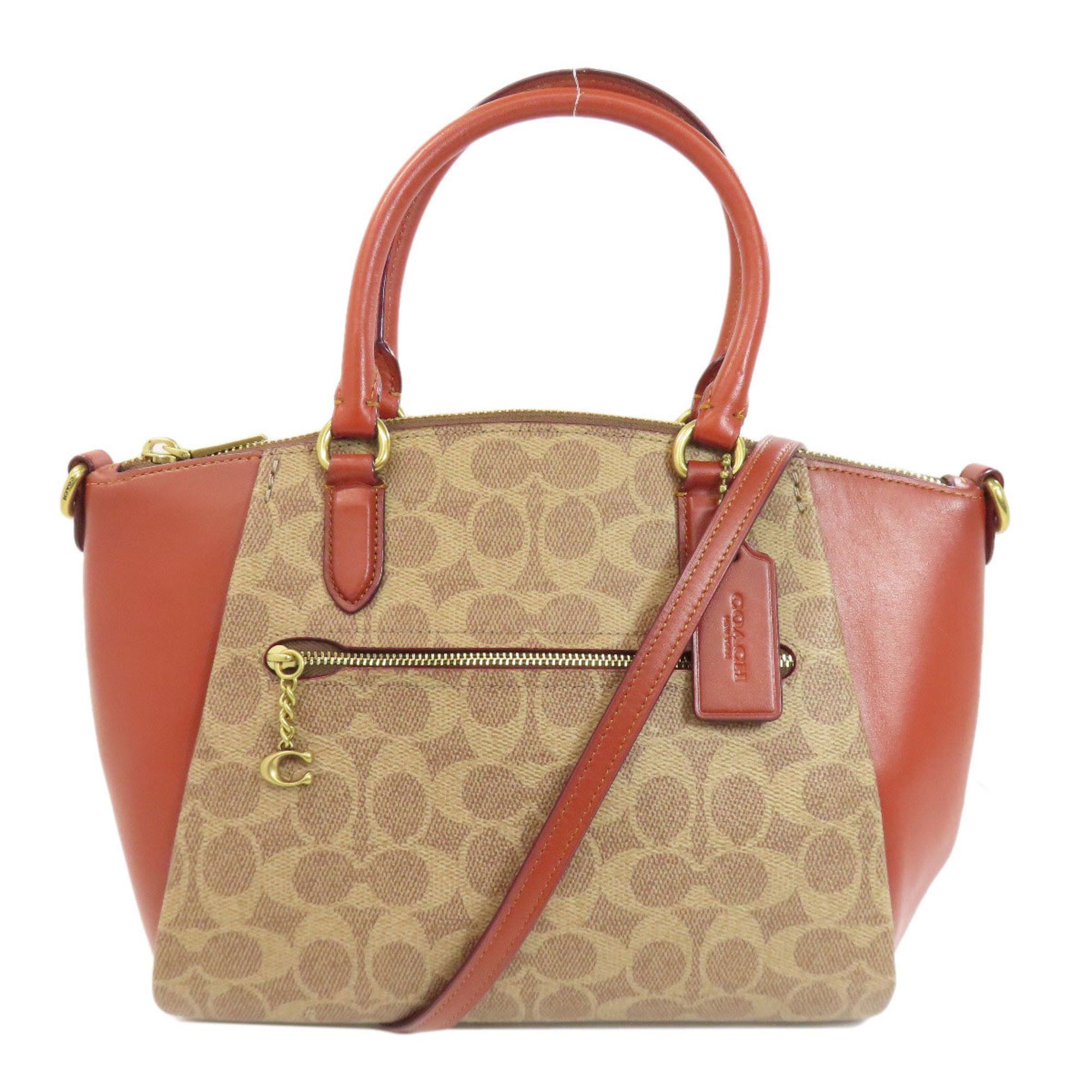 Coach F79364 Ellis Satchel Signature Handbag Leather Women's Coach in Brown