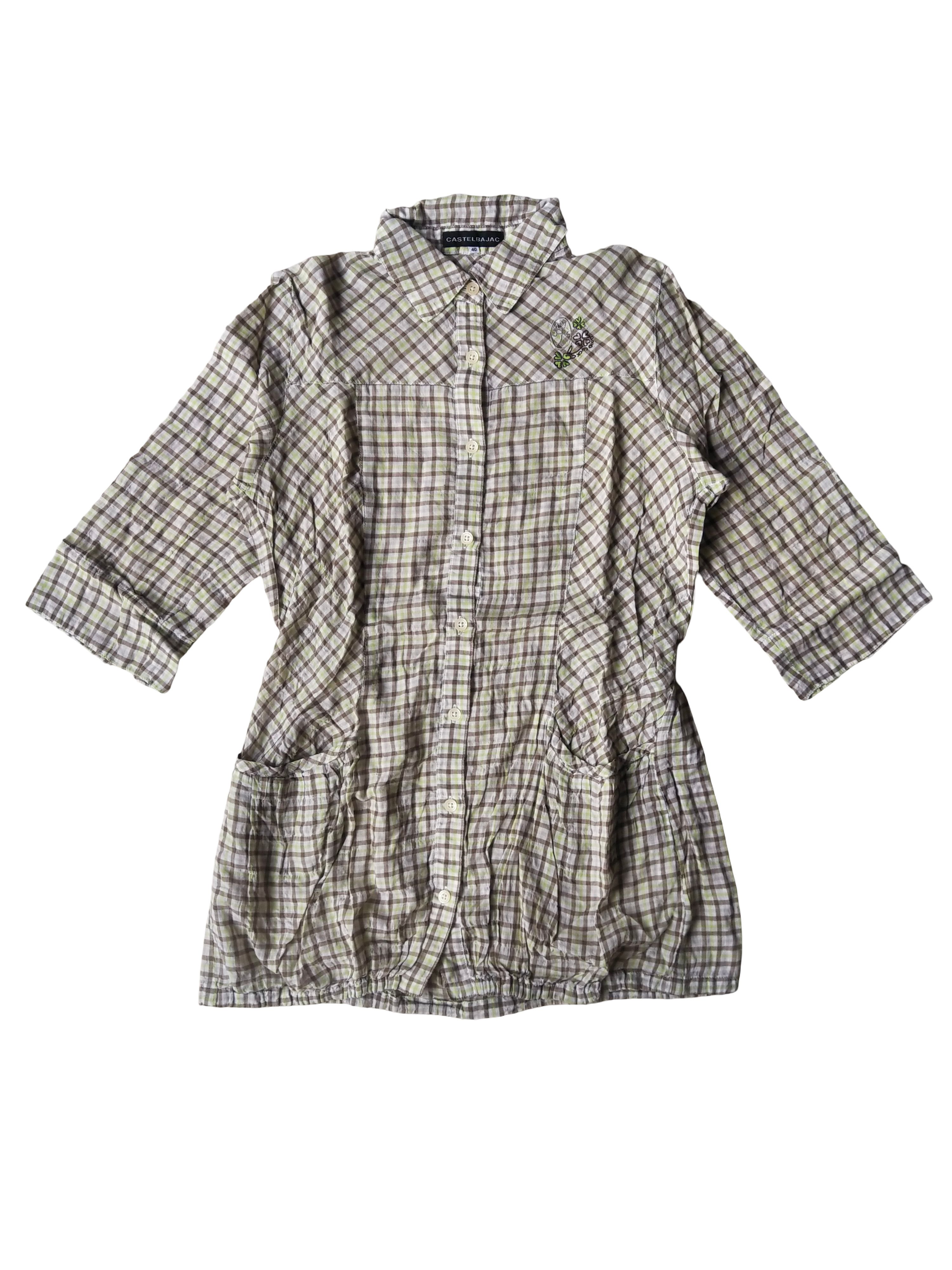 Jean Charles De Castelbajac JC de Castelbajac Gingham Crinkle Tunic Shirt Cottagecore Size M / US 6-8 / IT 42-44 - 1 Thumbnail