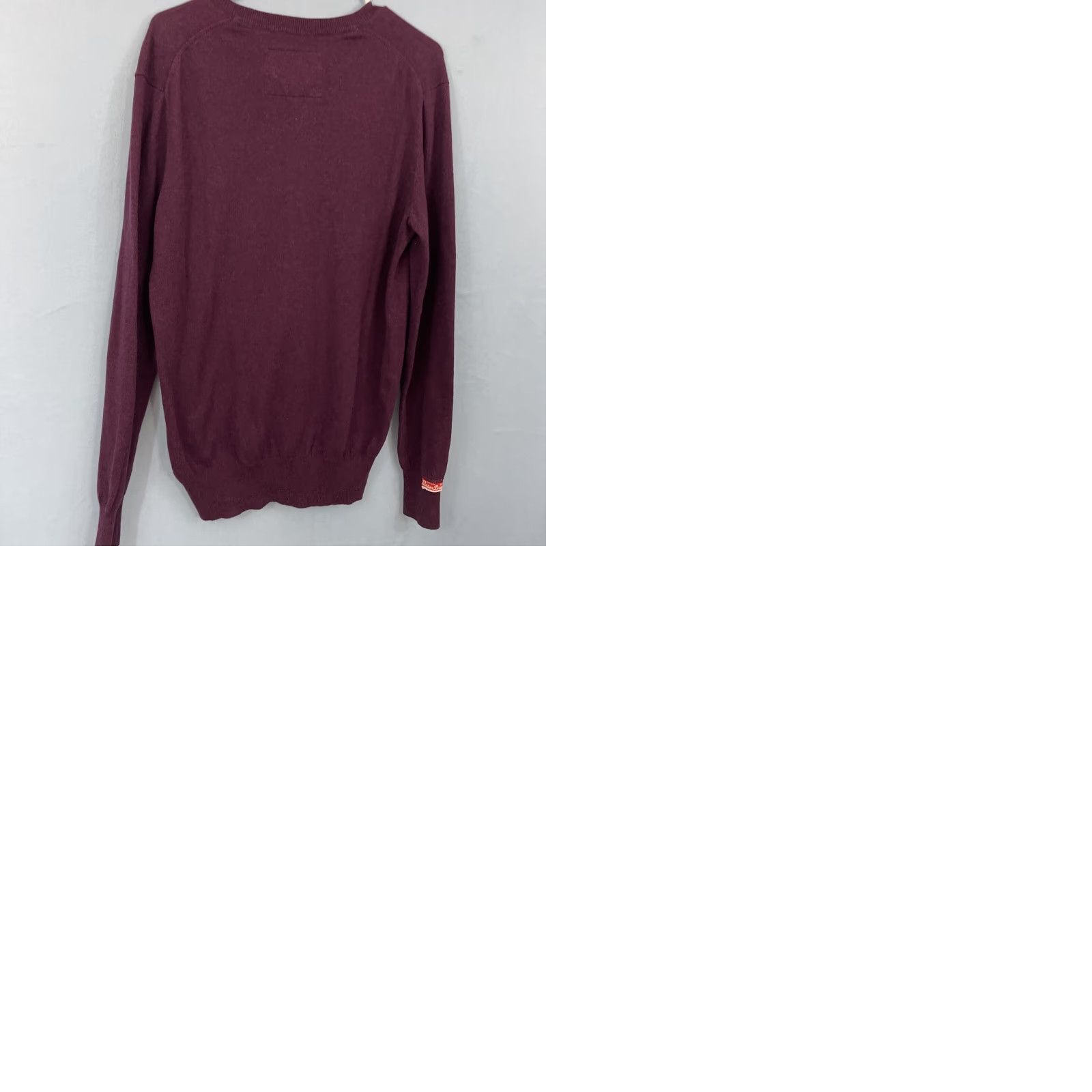 Superdry SUPERDRY Sweater Men L Maroon Red Cashmere Blend VNeck Pullover Logo Streetwear Size US L / EU 52-54 / 3 - 12 Thumbnail