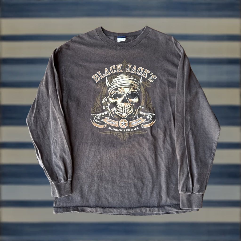 Vintage VINTAGE Y2K Black Jack's Skull Long Sleeve T Shirt Large Grunge Cyber Shirt Mens XS/X? Size US L / EU 52-54 / 3 - 1 Thumbnail