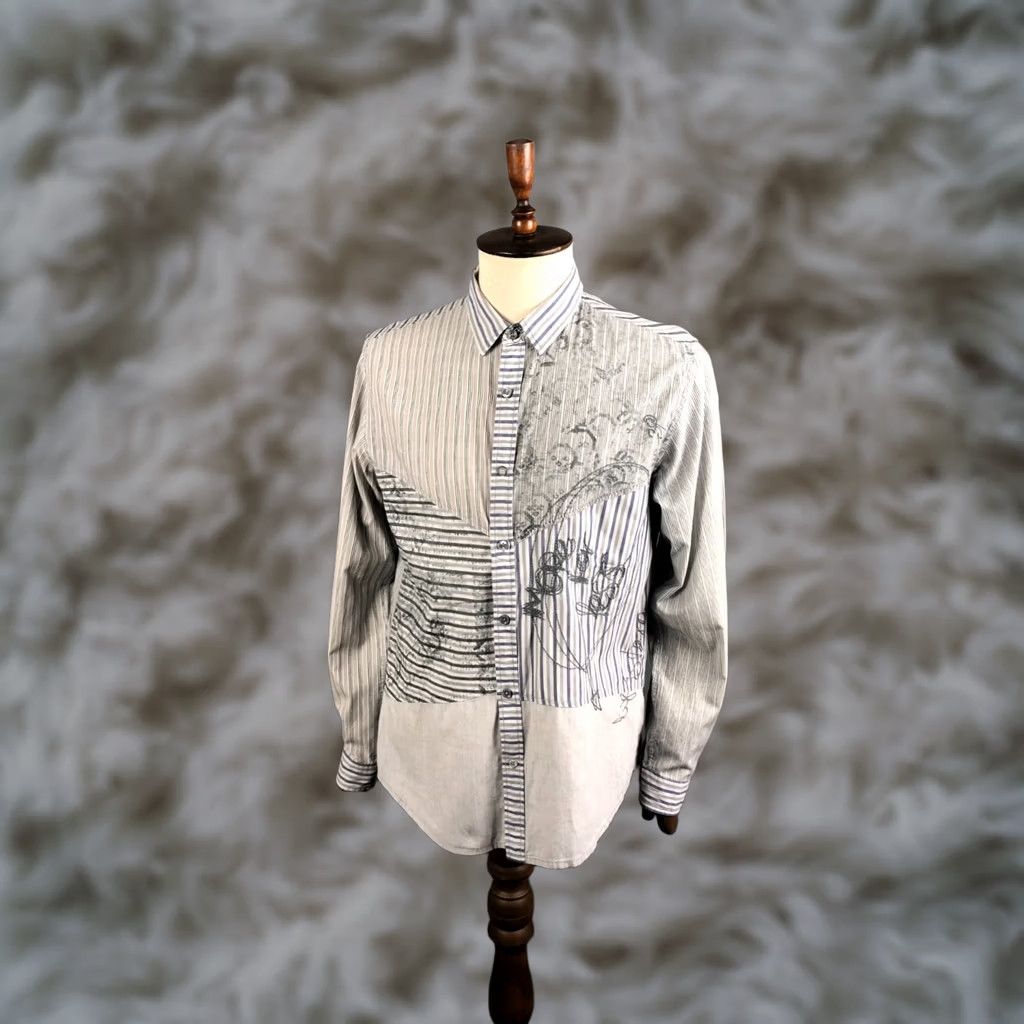 Desigual Desigual Shirt Size L Gray Cotton Striped Men's Size US L / EU 52-54 / 3 - 1 Thumbnail