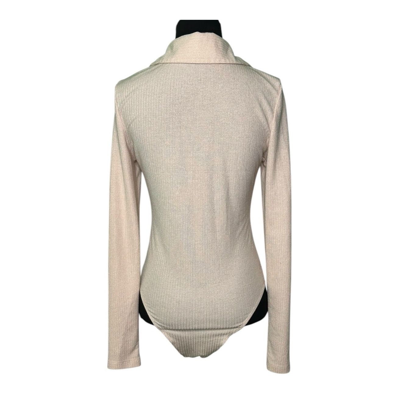 Shein Shein beige long sleeves knit bodysuit size Small Size S / US 4 / IT 40 - 2 Thumbnail