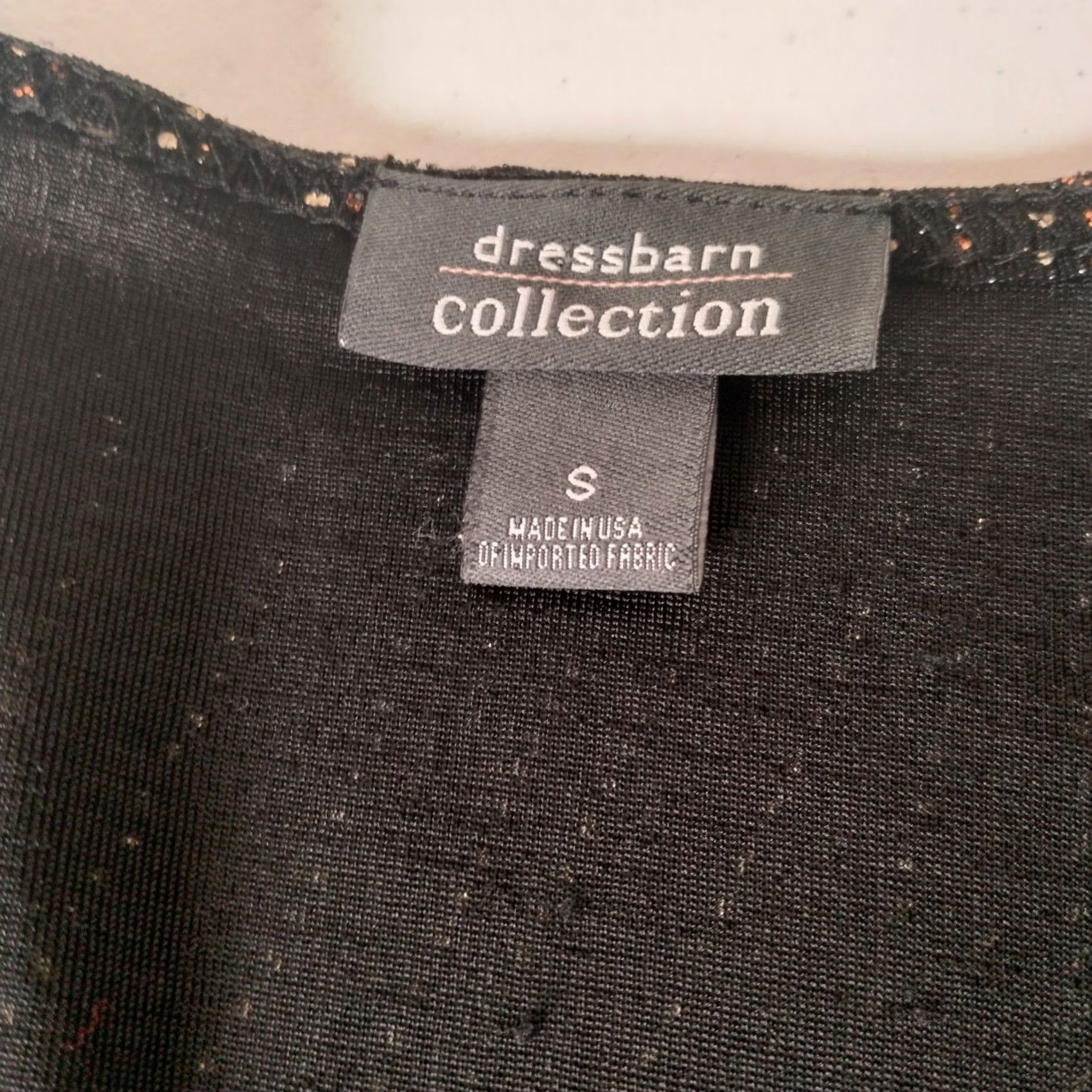 Vintage VINTAGE Dressbarn Collection Shirt Small Black Metallic Stretch Long Sleeve Women XS? (No, keep S) Size S / US 4 / IT 40 - 6 Thumbnail