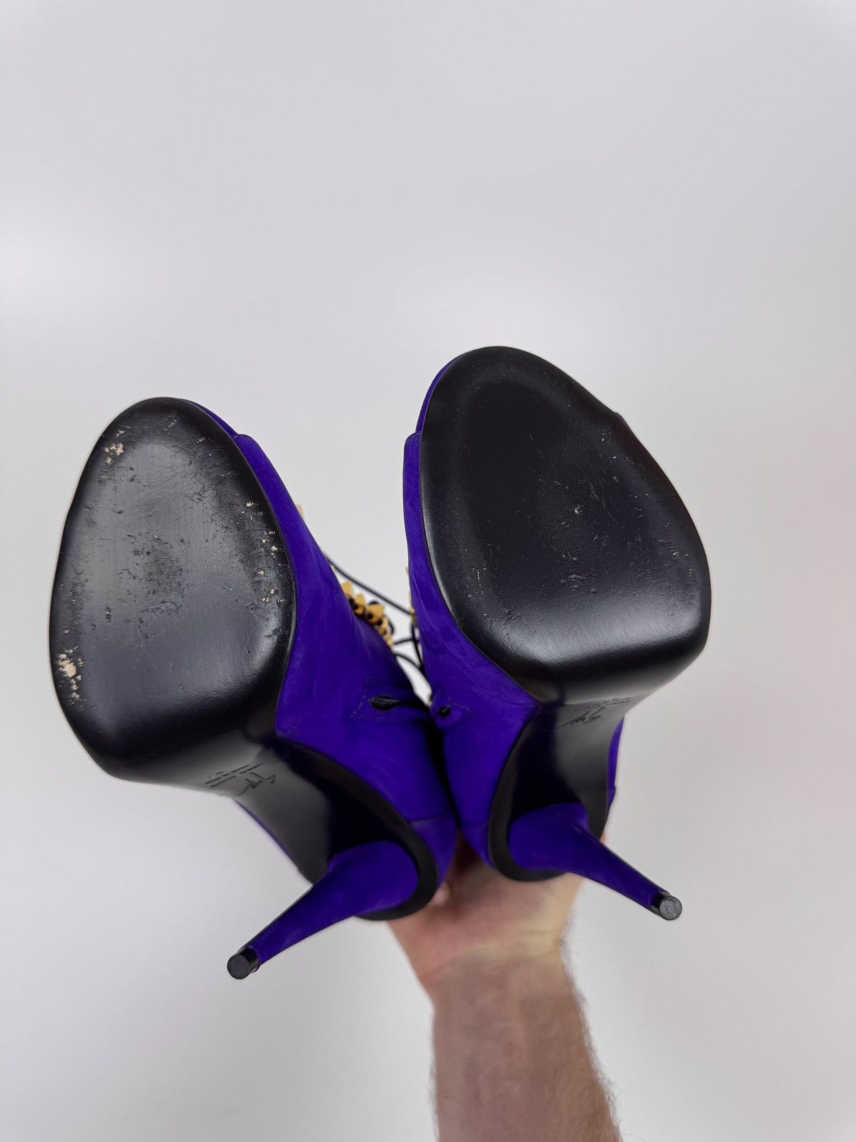 Designer × Giuseppe Zanotti Giuseppe Zanotti Open Ankle Boots Suede Stiletto High Heel Size US 10 / IT 40 - 8 Thumbnail