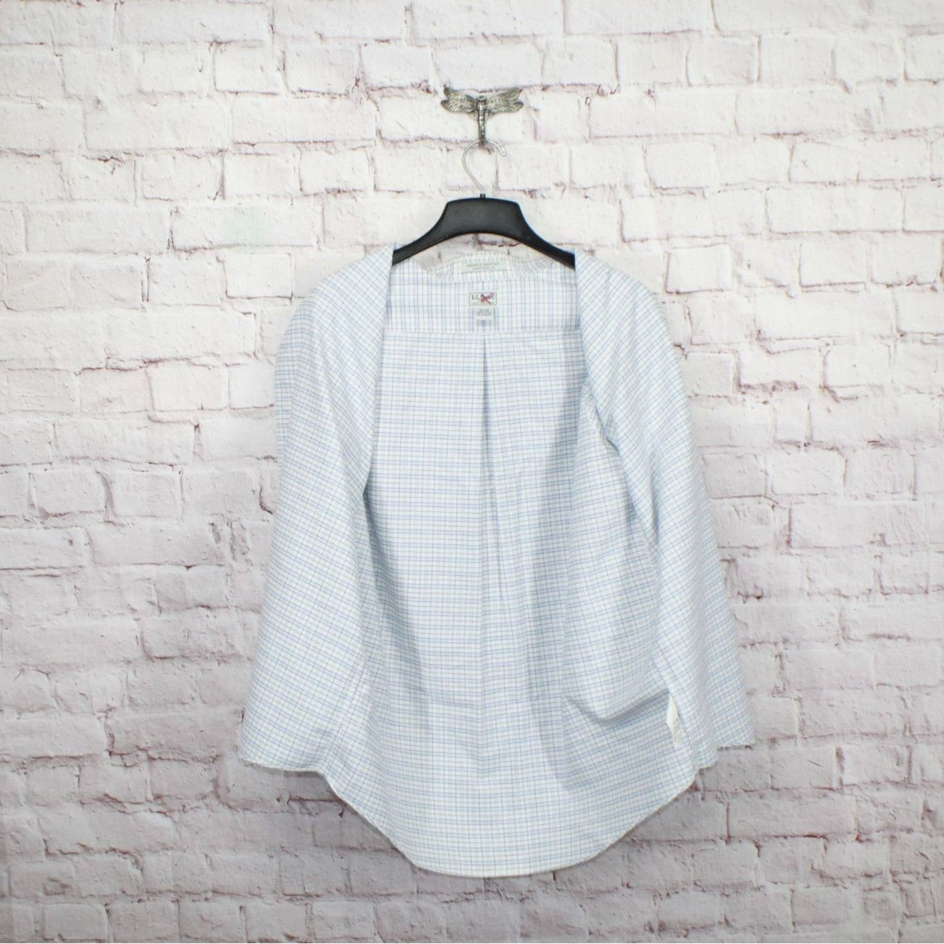L.L. Bean × Oxxford Clothes LL Bean Mens Wrinkle Free Oxford Cloth Shirt White Striped Size US L / EU 52-54 / 3 - 10 Thumbnail