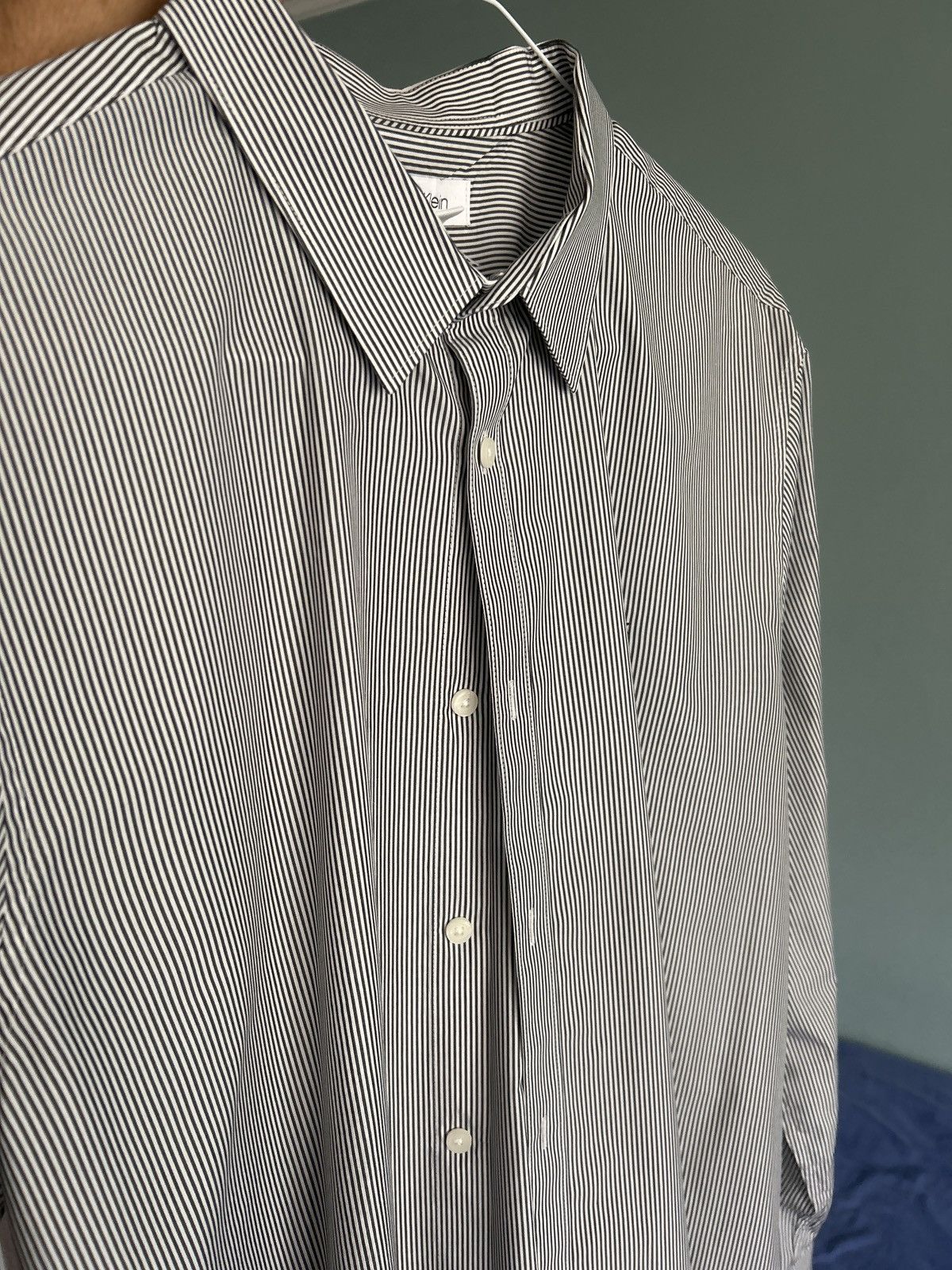 Calvin Klein Calvin Klein Striped Button-Up Shirt – Black & White Size US XL / EU 56 / 4 - 1 Thumbnail