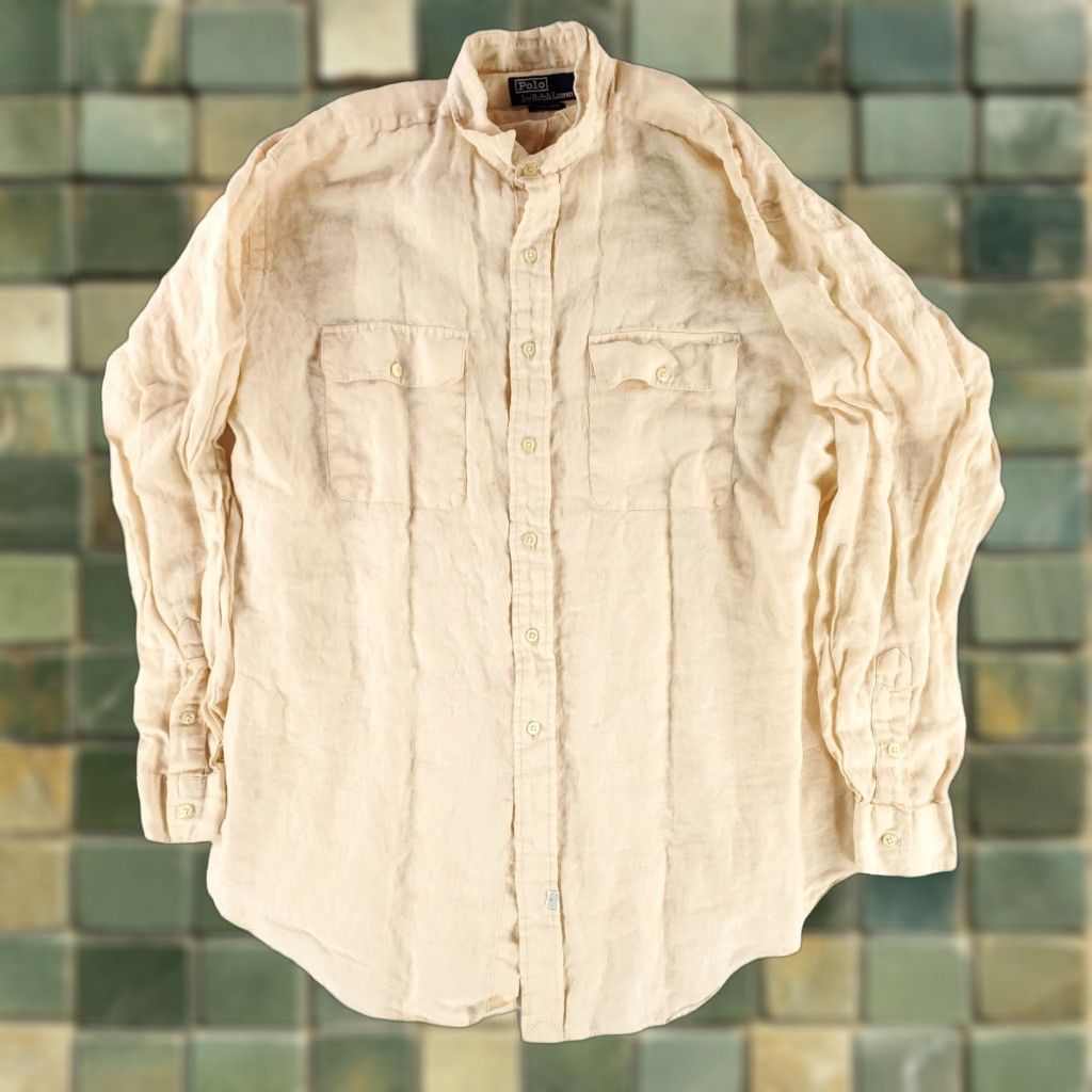 Polo Ralph Lauren Polo Ralph Lauren Shirt Linen Button Up Pink Long Sleeve Mens L Size US L / EU 52-54 / 3 - 1 Thumbnail
