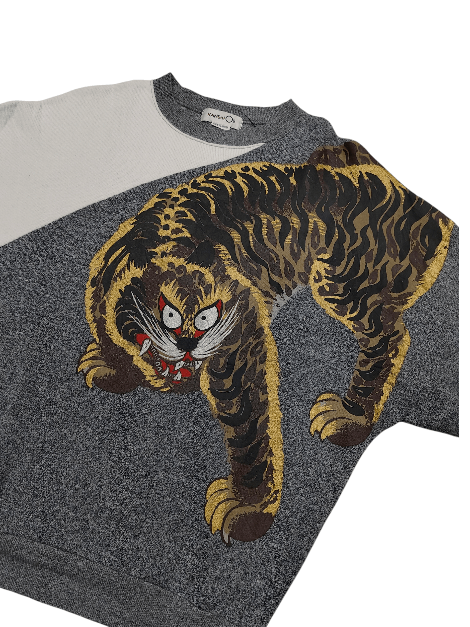Kansai Yamamoto 80s Kansai O2 Archive Asymmetric Tiger Art Graphic Sweatshir Size US M / EU 48-50 / 2 - 1 Thumbnail