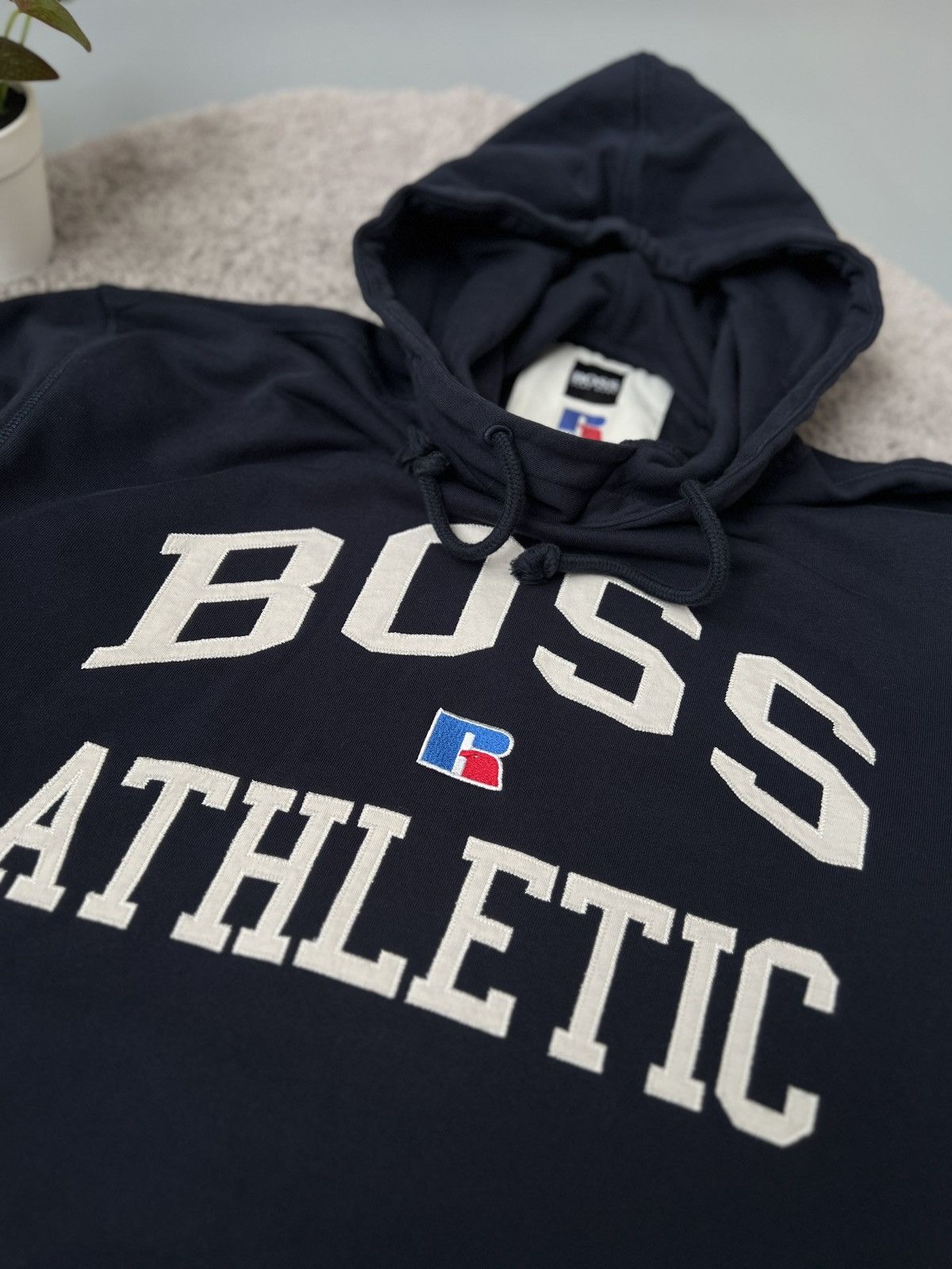 Hugo Boss × Russell Athletic × Vintage Hugo Boss x Russel Athletic Logo Hoodie Sweatshirt Size US S / EU 44-46 / 1 - 3 Thumbnail