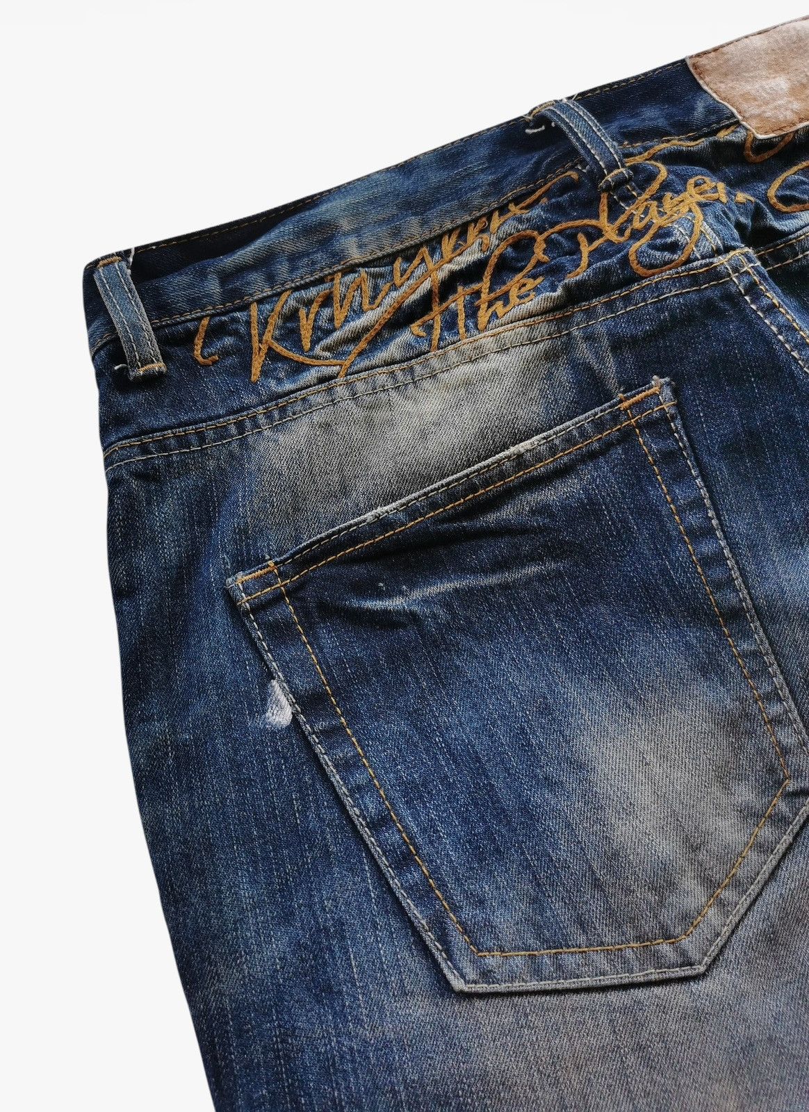 Jean Krhyme Denim Y2K Distressed Graffiti Jeans Size 32x31 Size US 32 / EU 48 - 3 Thumbnail