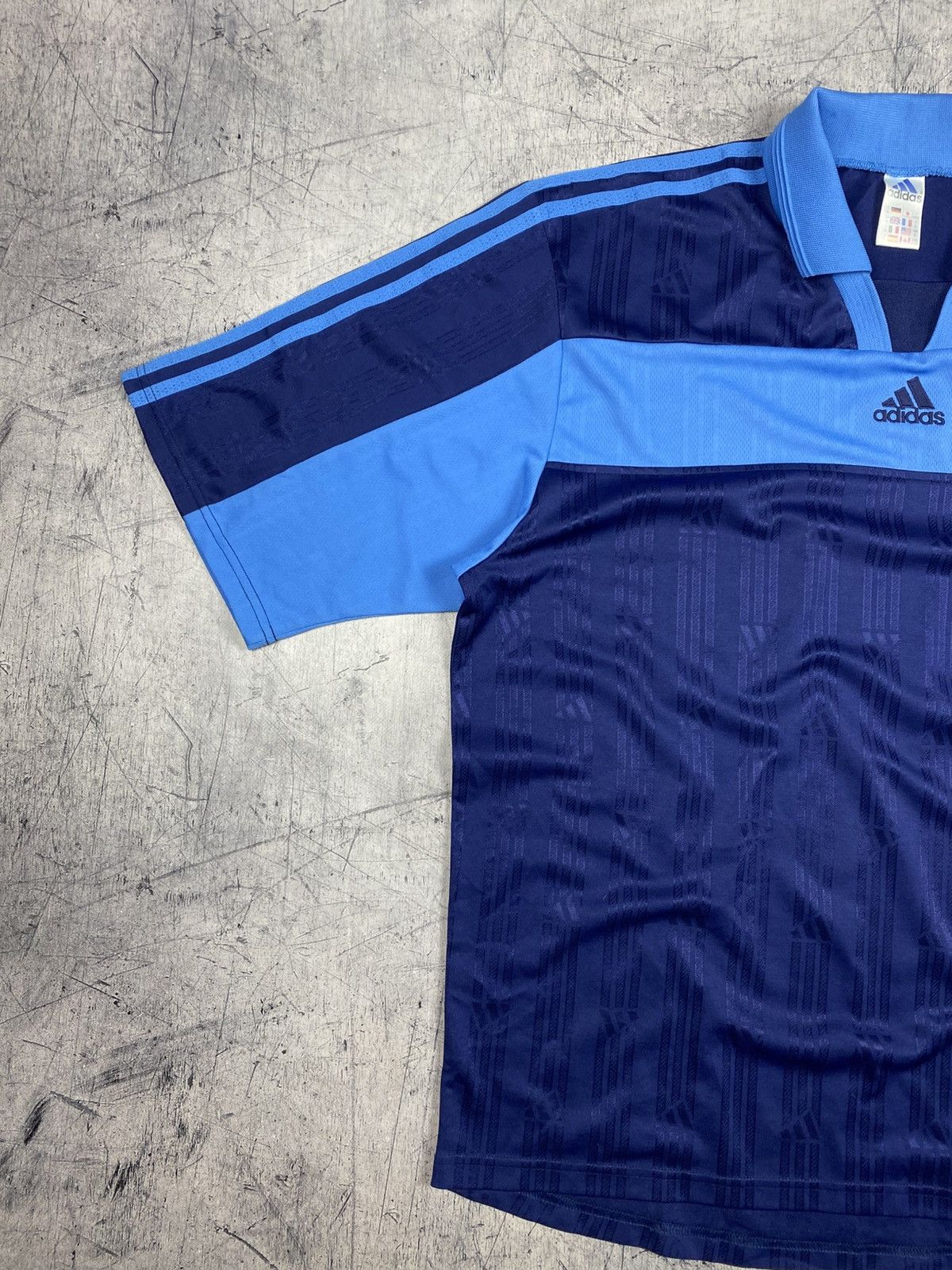 Adidas Vintage Adidas Soccer Jersey Blue Made in Portugal Size US XL / EU 56 / 4 - 3 Thumbnail