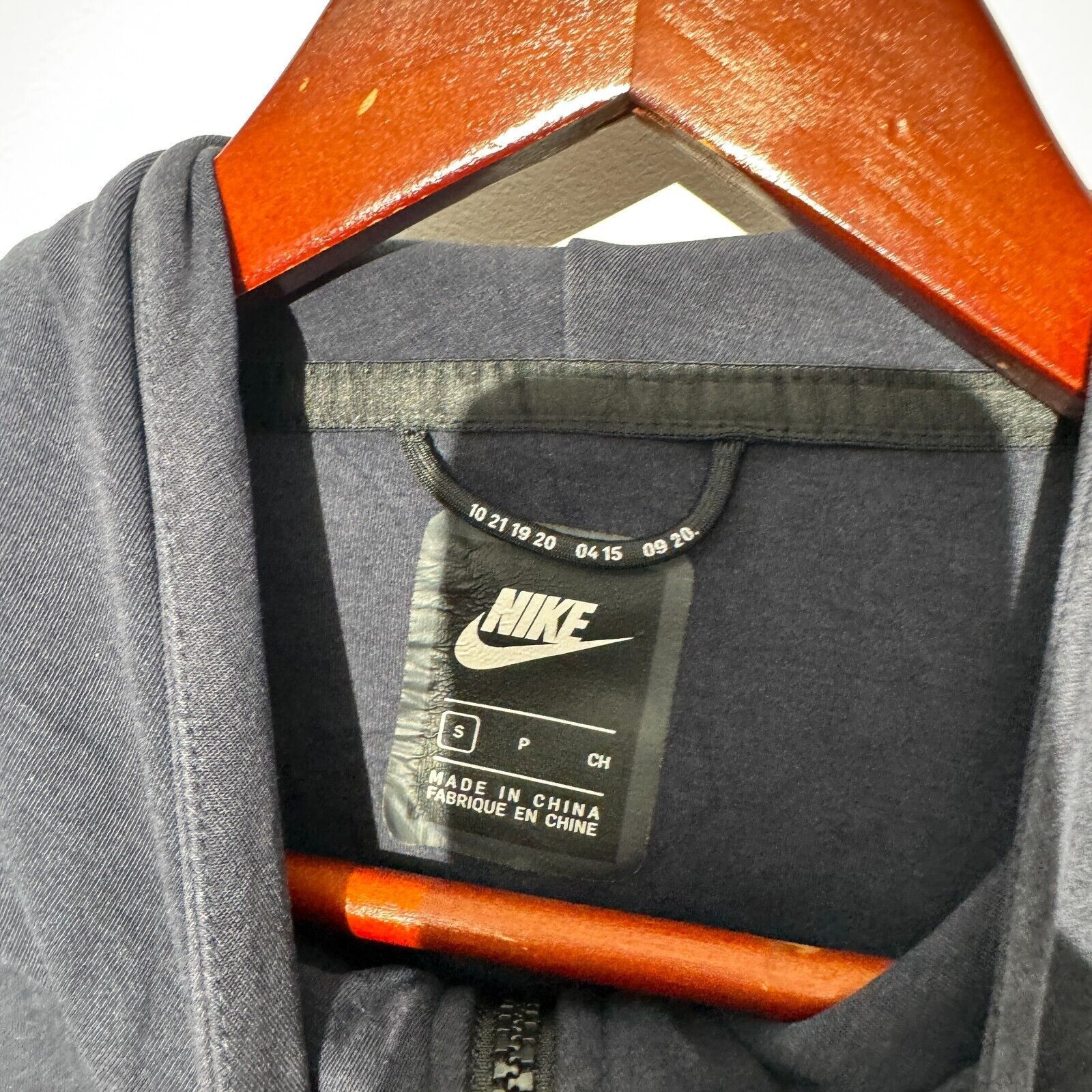 Nike × Vintage Vintage Nike Unisex Navy Blue Polyester Zip Hoodie Size S Size US S / EU 44-46 / 1 - 7 Thumbnail
