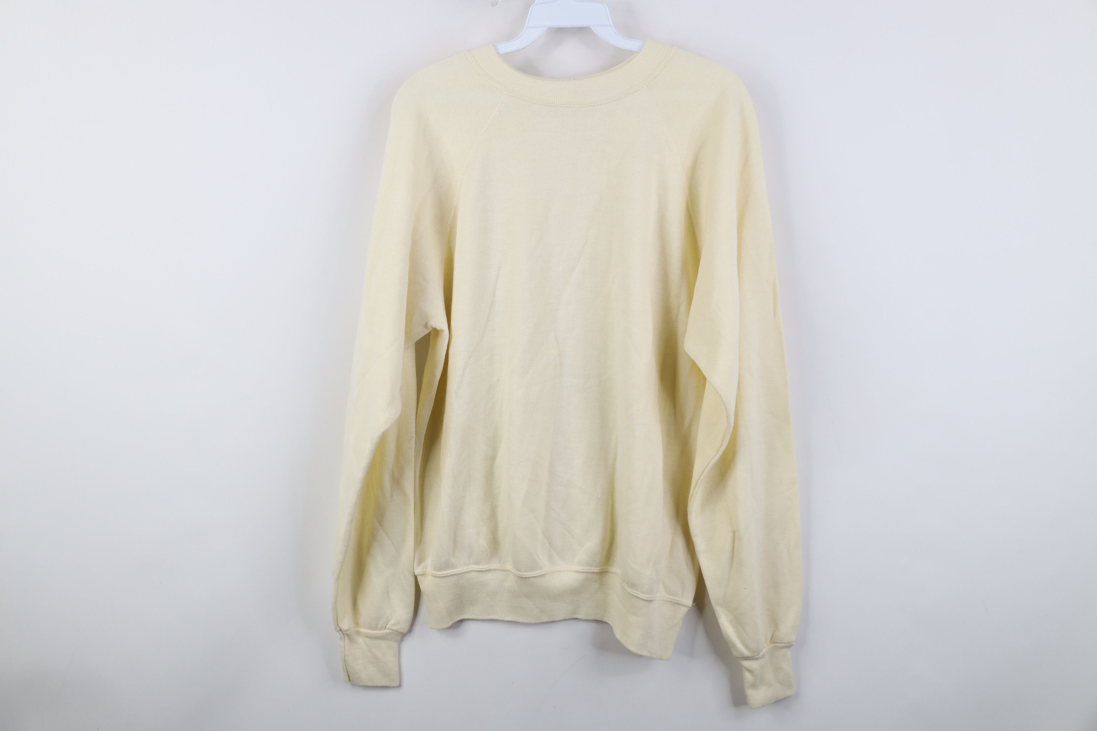 Vintage Vintage 70s Streetwear Crewneck Sweatshirt Pale Yellow USA Size US L / EU 52-54 / 3 - 8 Thumbnail