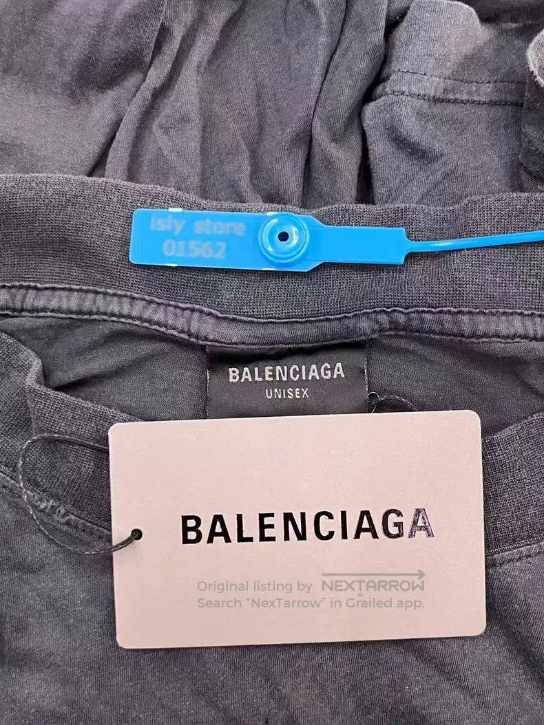 Balenciaga Balenciaga Distressed Blue Logo Alphabet Pattern Print Rou Size US S / EU 44-46 / 1 - 5 Thumbnail