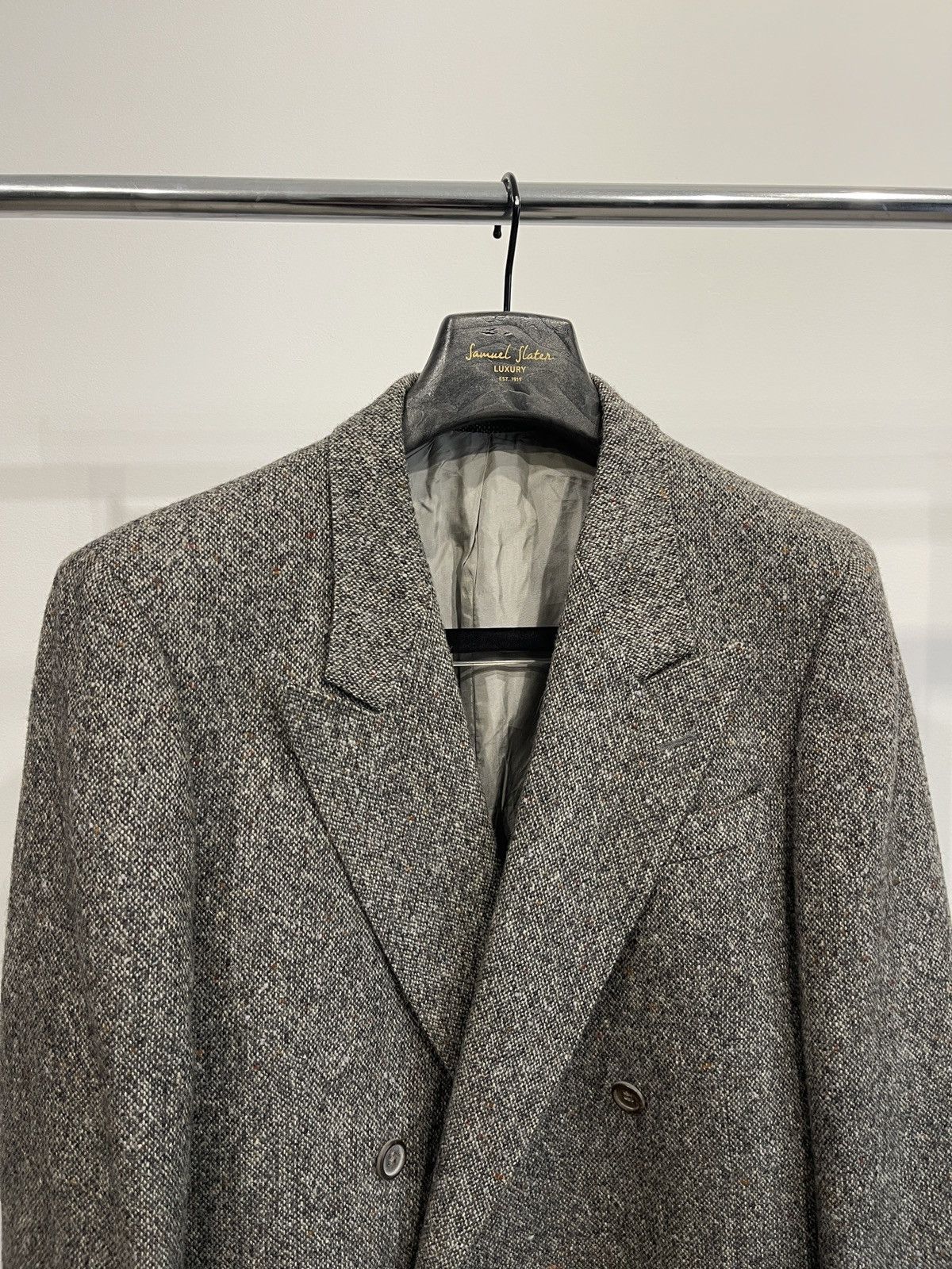 Vintage Senza Limiti Double Breasted Wool Tweed Blazer 42R Size 42R - 2 Thumbnail