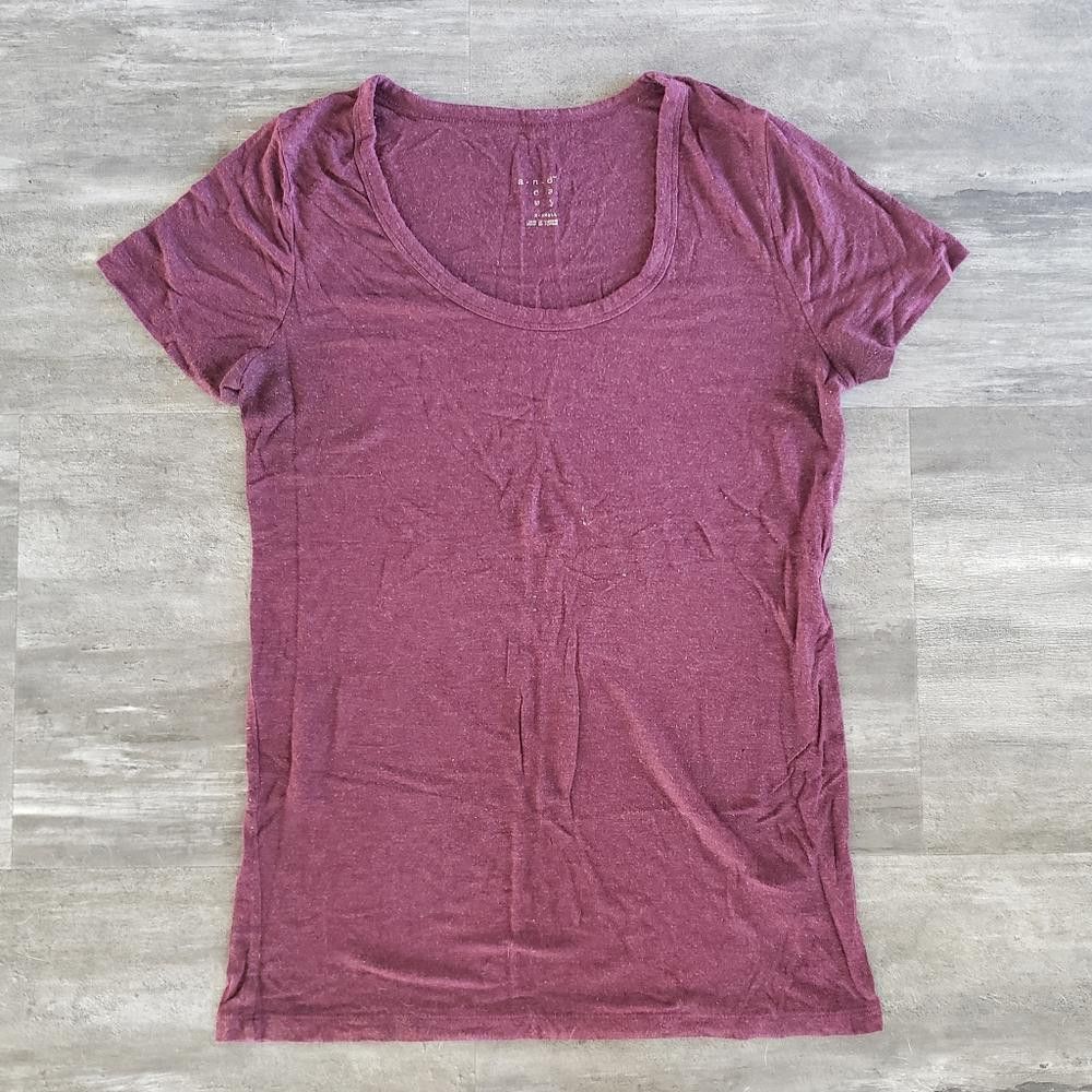Designer Dark Burgundy Basic A.N.D. Short Sleeve Size XS / US 0-2 / IT 36-38 - 1 Thumbnail