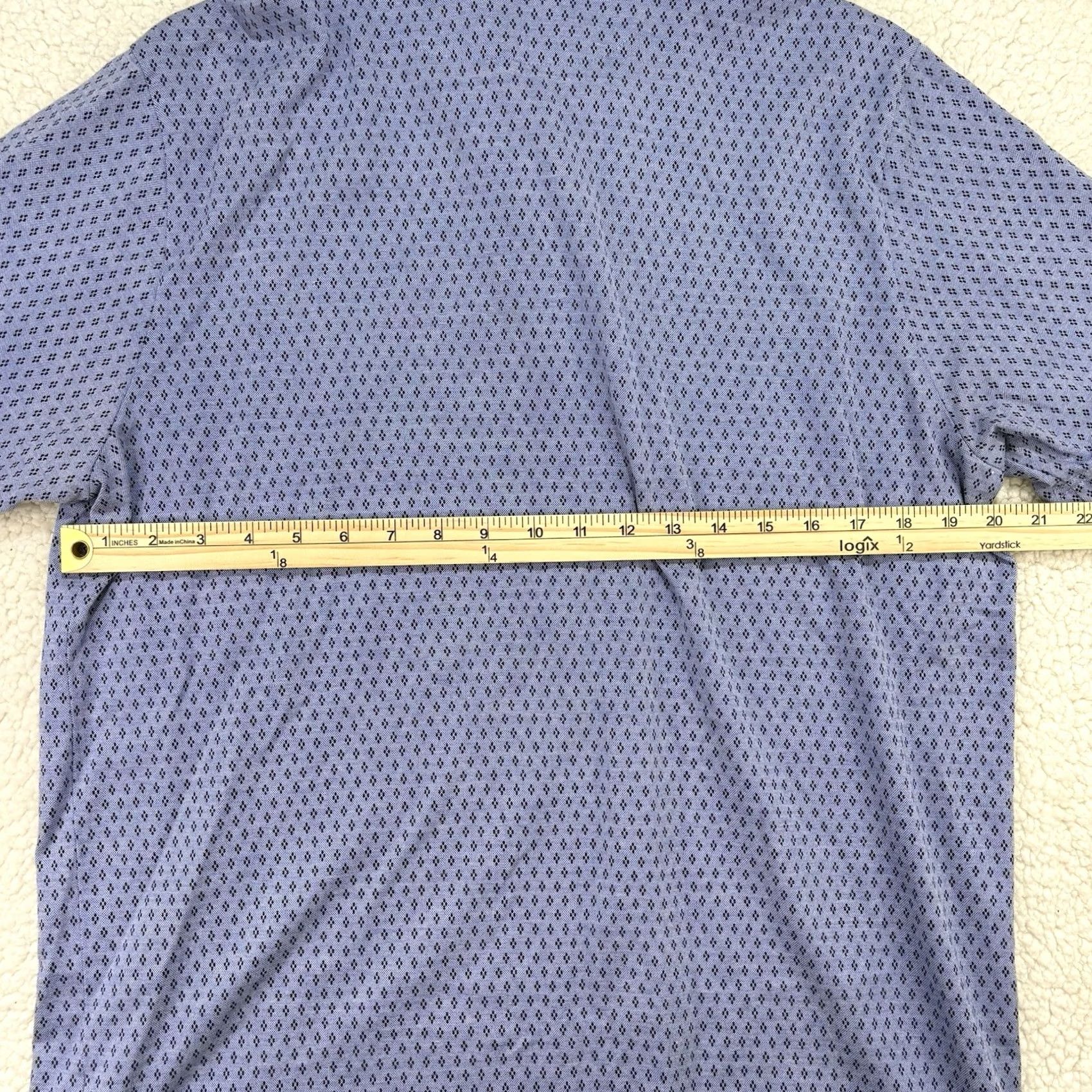Hart Schaffner Marx Hart Schaffner Marx Polo Shirt Mens Large Blue Geometric Print 100% Cotton Golf Casual Size US L / EU 52-54 / 3 - 5 Thumbnail