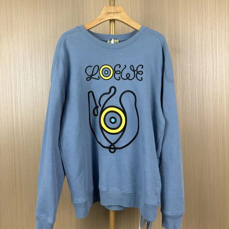 Loewe Loewe Blue Cotton Women's Knit Sweatshirt 0089 Size M / US 6-8 / IT 42-44 - 1 Thumbnail