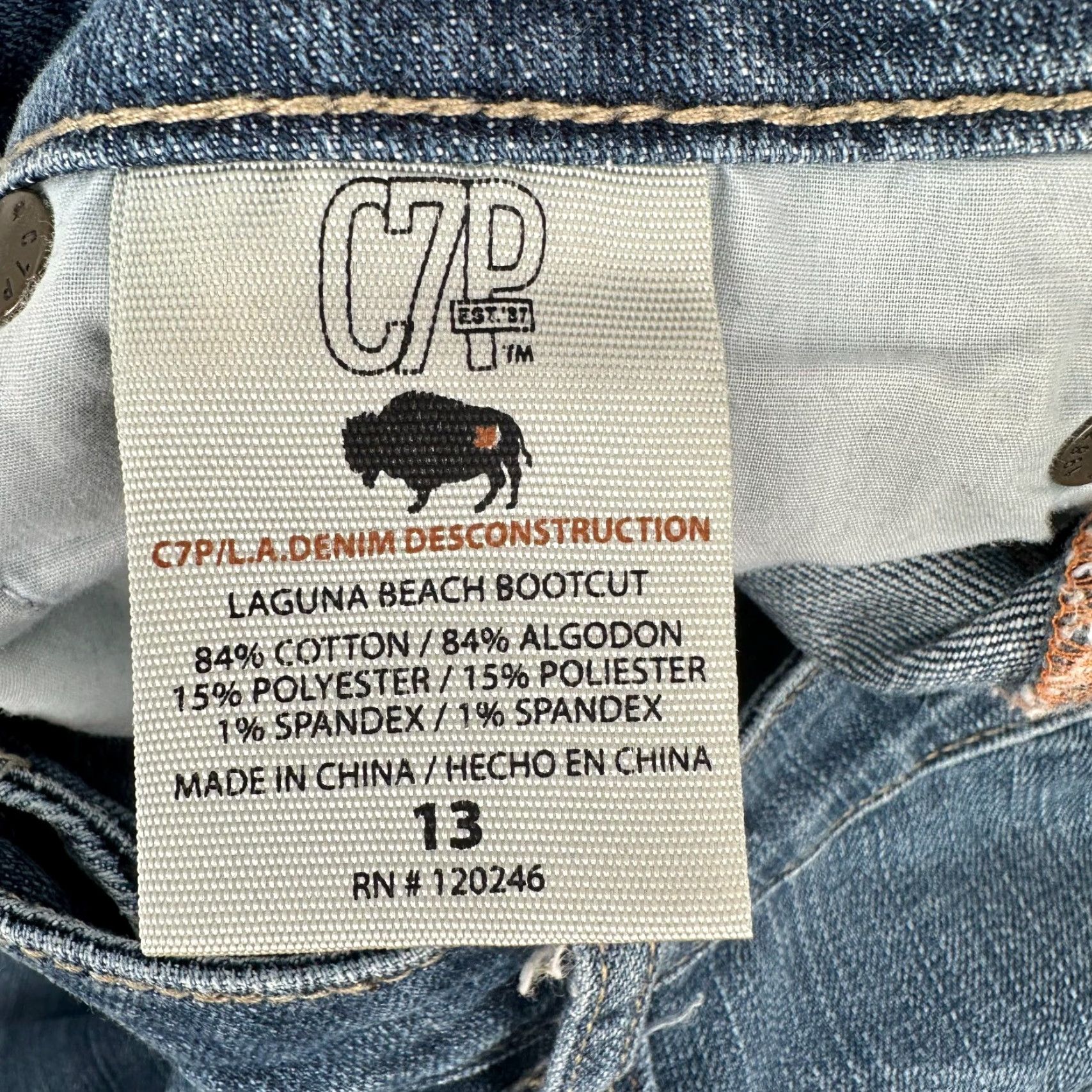 Vintage Chip & Pepper Jeans Women 13 Blue Denim Cotton Stretch Laguna Beach Bootcut Jeans Size 34" / US 12 / IT 48 - 5 Thumbnail