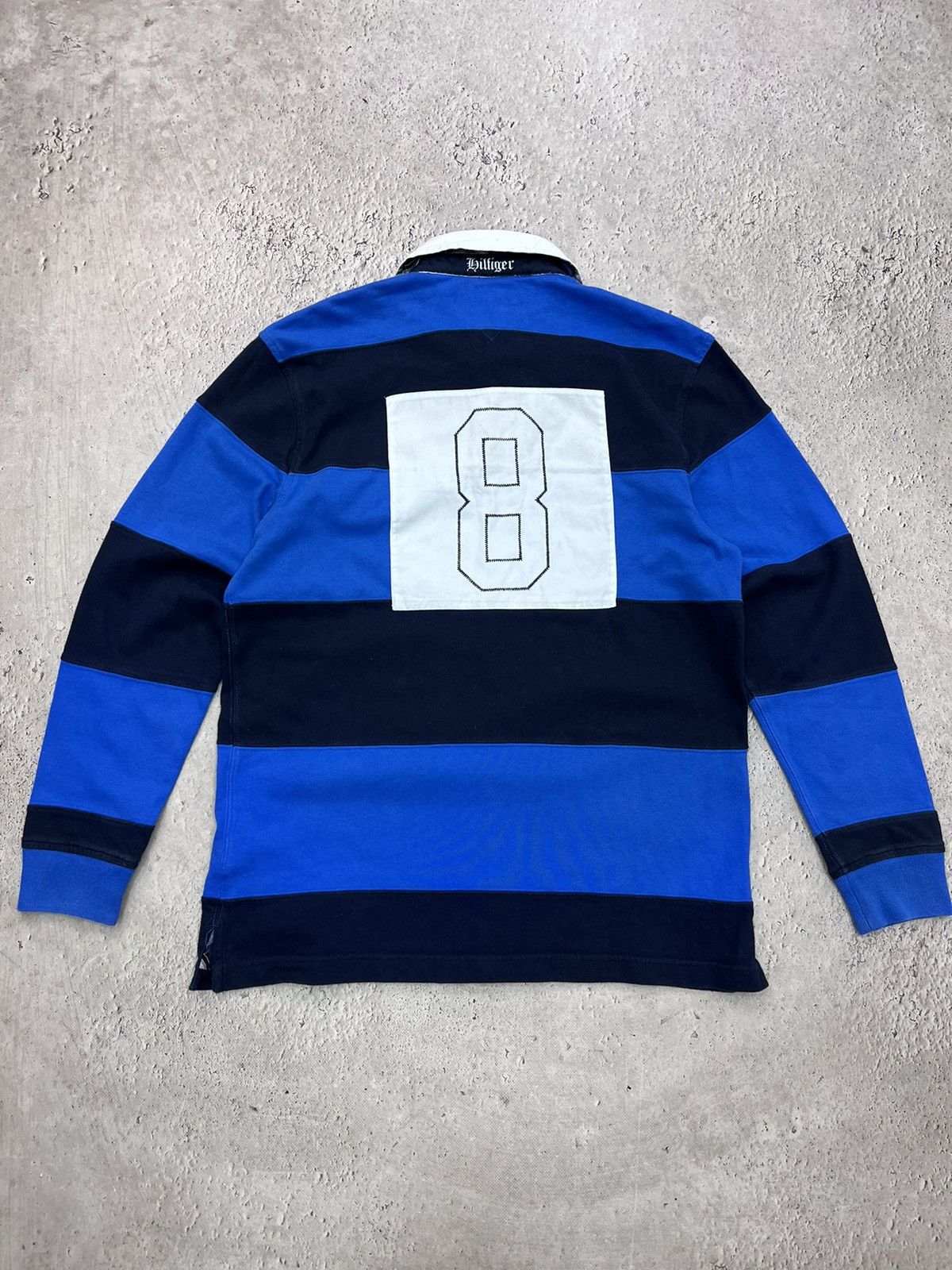 Tommy Hilfiger × Vintage Vintage TOMMY HILFIGER Rugby Striped Sweatshirt M494 Size US M / EU 48-50 / 2 - 8 Thumbnail