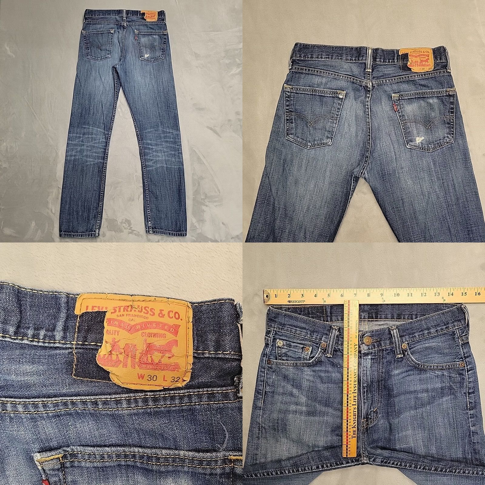 Vintage Levis 513 Jeans Men 30x32 Blue Slim Straight Denim Casual Everyday Classic USA 5-Pocket Mens Size US 30 / EU 46 - 8 Thumbnail