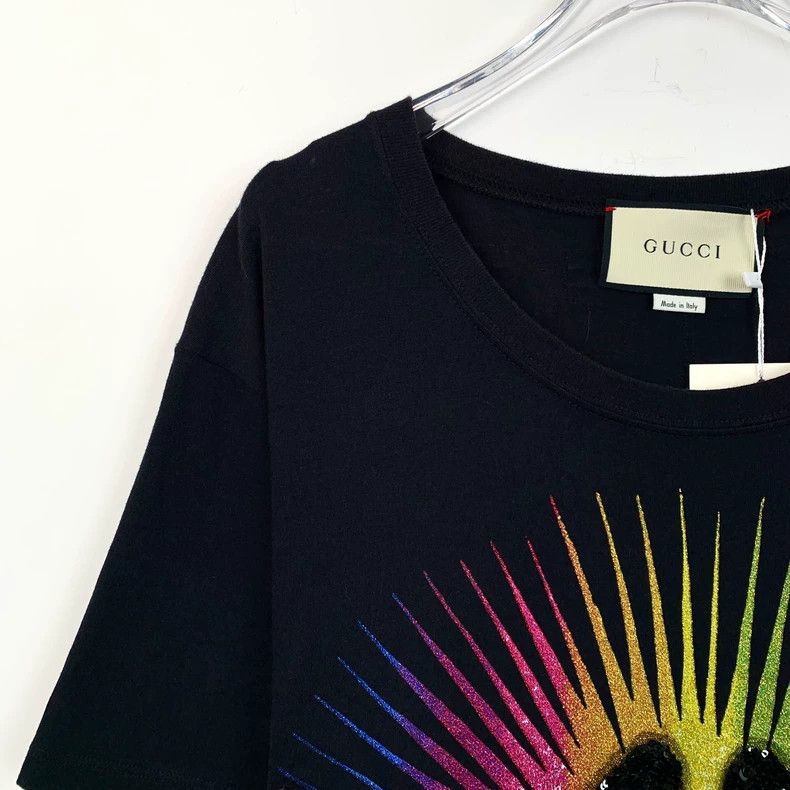 Gucci Gucci Black printed sequin decoration round-neck cotton sho Size US M / EU 48-50 / 2 - 3 Thumbnail