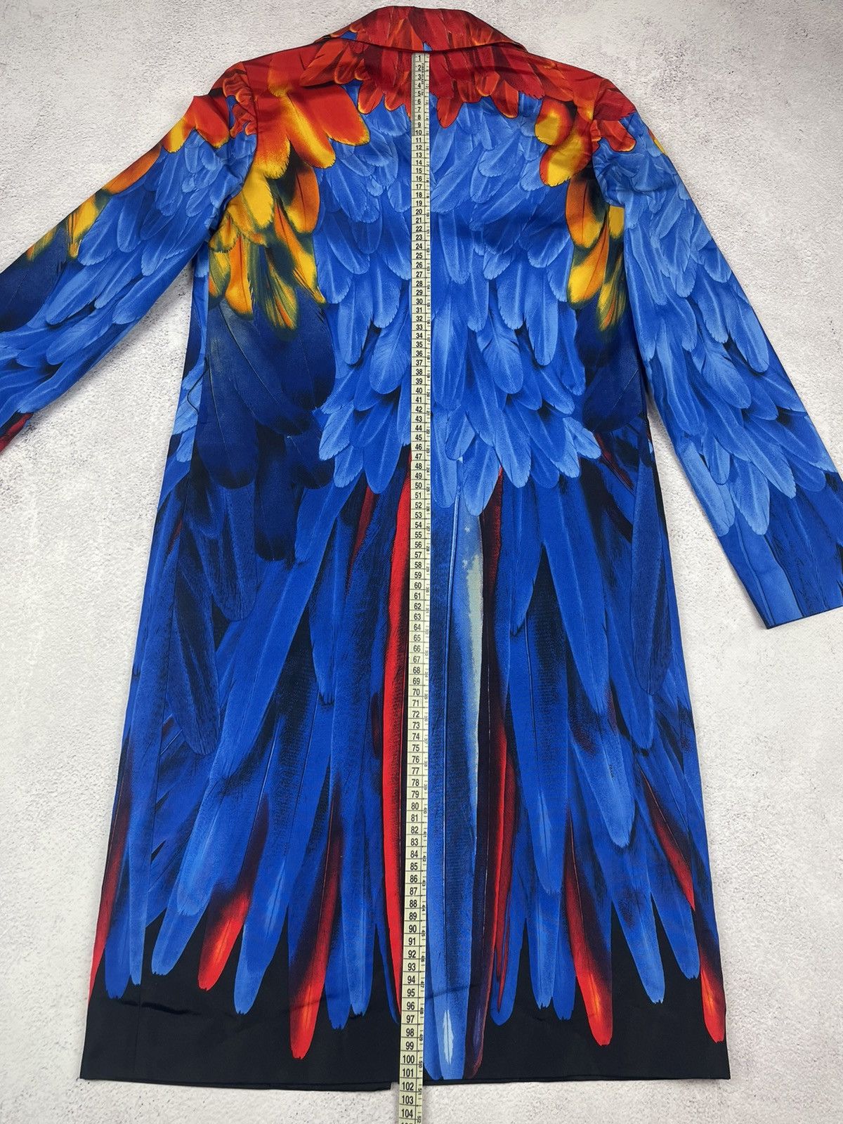 Prada PRADA 100% Silk Multicolor Feather Pattern Coat With Belt Size M / US 6-8 / IT 42-44 - 23 Thumbnail