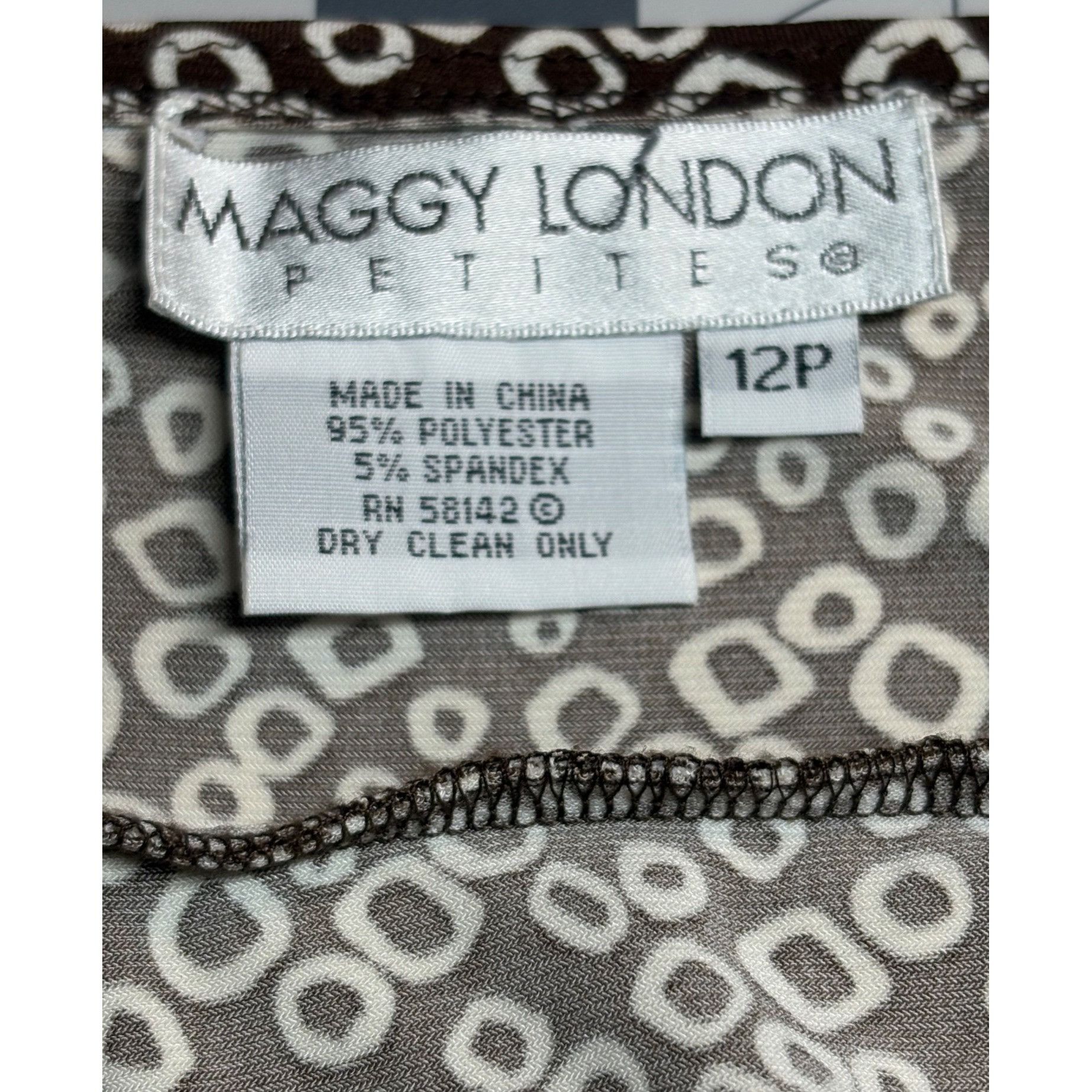 MAGGY LONDON Maggy London Women’s Midi Dress Brown Floral 12P Cowl Neck I Size XL / US 12-14 / IT 48-50 - 4 Thumbnail