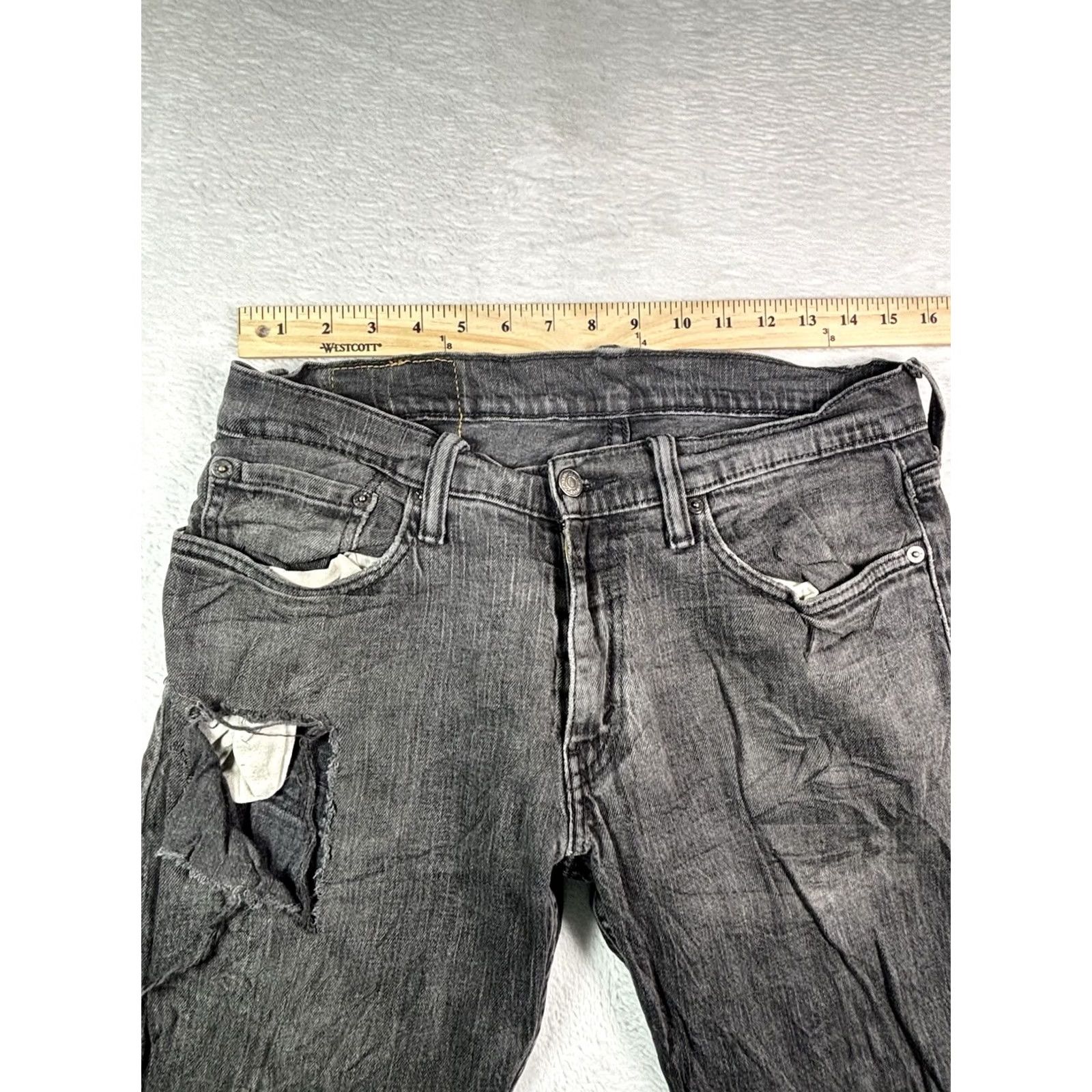Levi's Levi's 514 Jeans Slim Straight 32x30 Gray Denim 5-Pocket Logo Button Vintage: No Mens Size US 32 / EU 48 - 6 Thumbnail