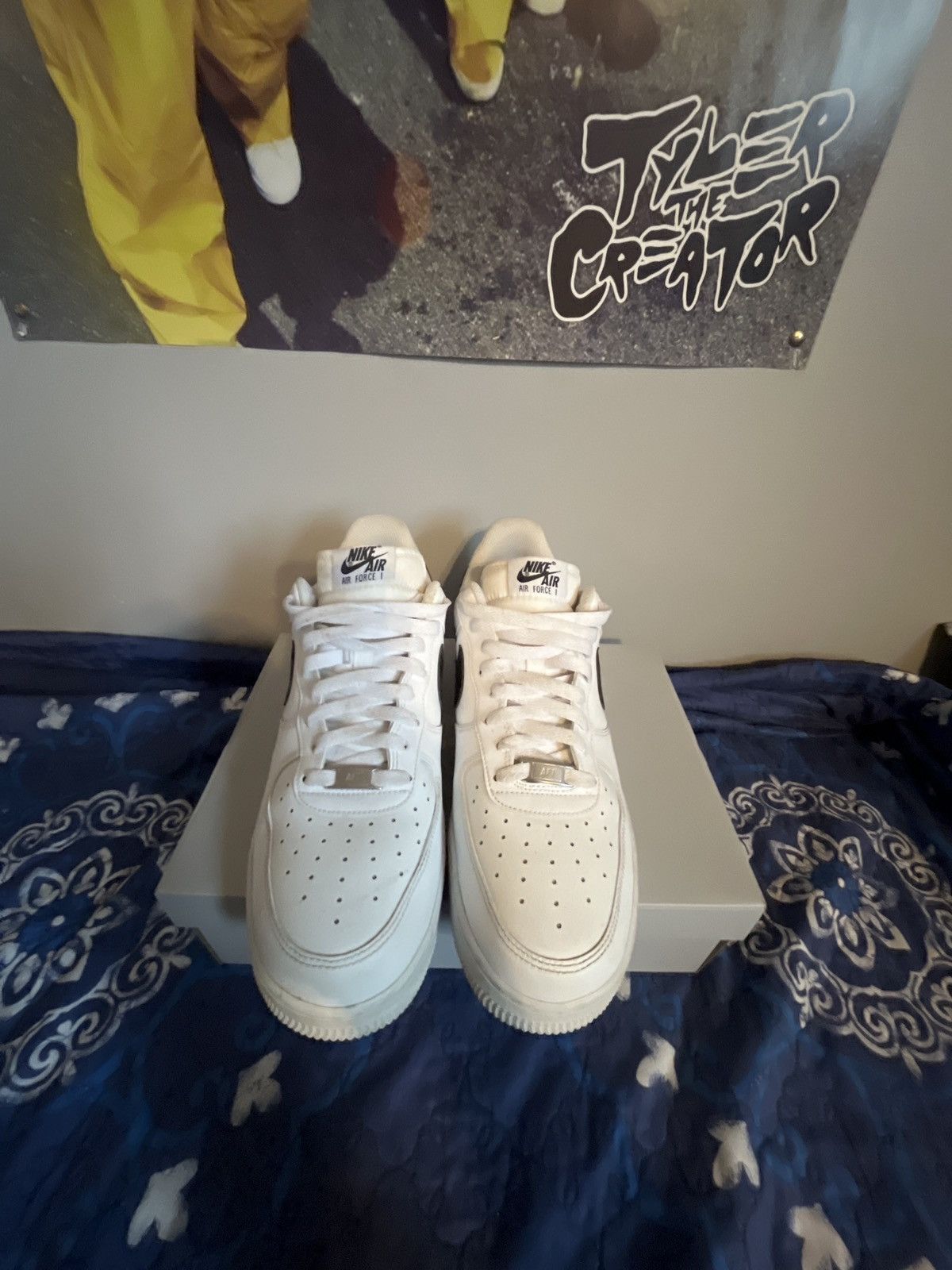 image of Nike Air Force Ones Throwback 2003 Colour Way Shoes in White, Men's (Size 11)