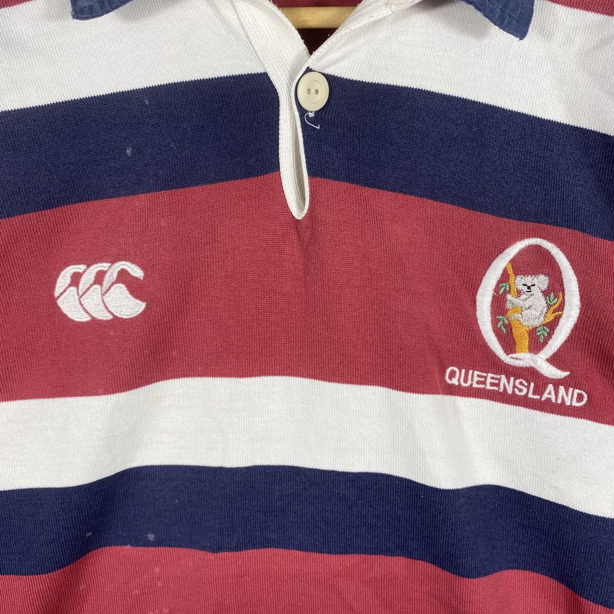 Canterbury of New Zealand Vintage 90's CANTERBURY Queensland Striped Polo Rugby Shirt Size US L / EU 52-54 / 3 - 2 Thumbnail