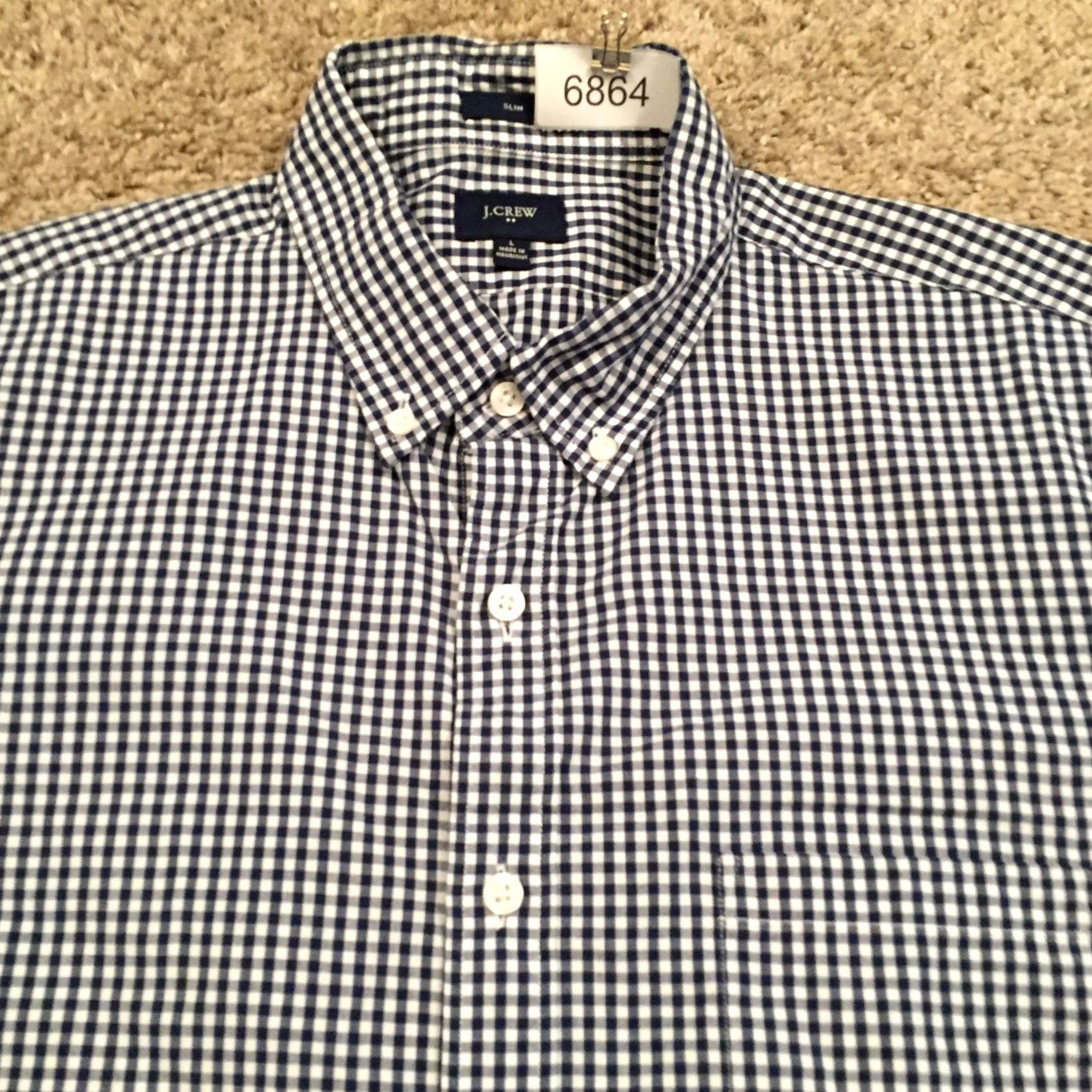 J.Crew J.Crew Shirt Mens Large Slim Blue Plaid Long Sleeve Button Down Size US L / EU 52-54 / 3 - 3 Thumbnail
