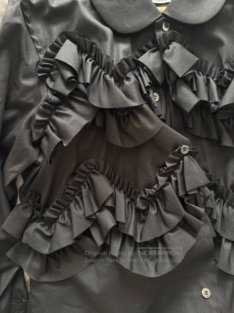 Comme des Garcons Comme Des Garcons Black pleated flowered shirt Size L / US 10 / IT 46 - 7 Thumbnail