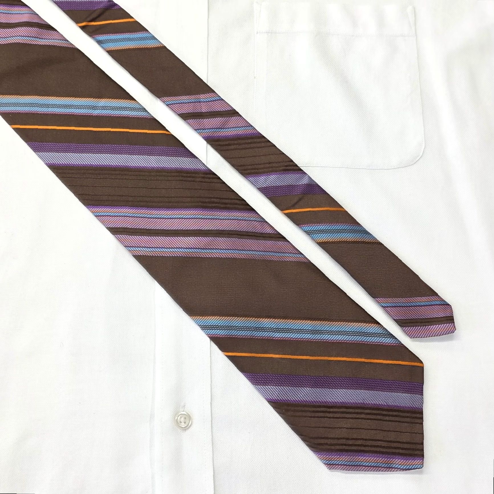 Robert Talbott Robert Talbott Necktie Multicolor Striped Silk Designer Preppy Tie USA Men Size ONE SIZE - 3 Thumbnail