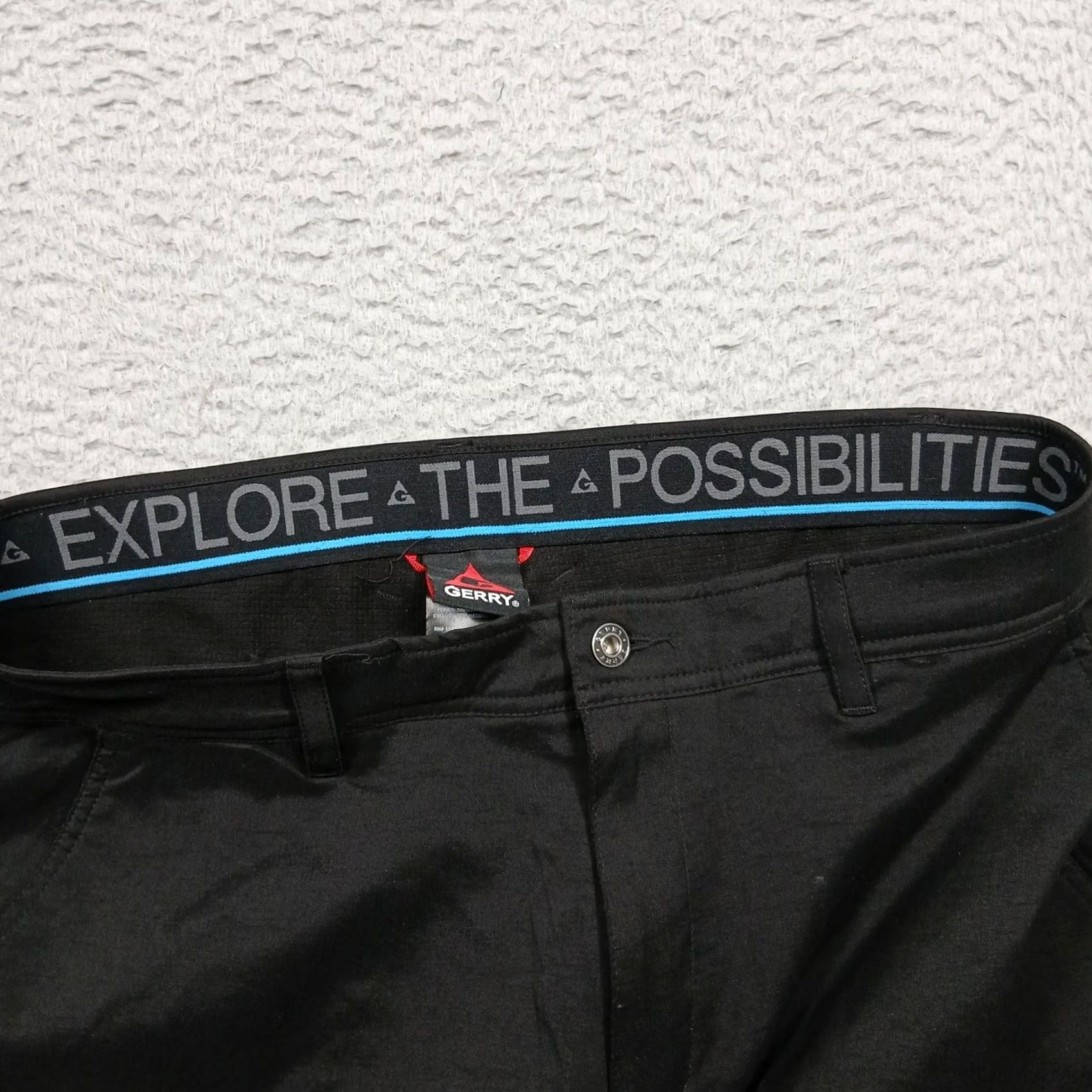 Vintage Gerry Pants Men's 36x30 Black Nylon Spandex Polyester Cargo Hiking Outdoor Regular 30 Inseam With Pockets Zipper Button Adjustable Waist Wool? Size US 36 / EU 52 - 5 Thumbnail