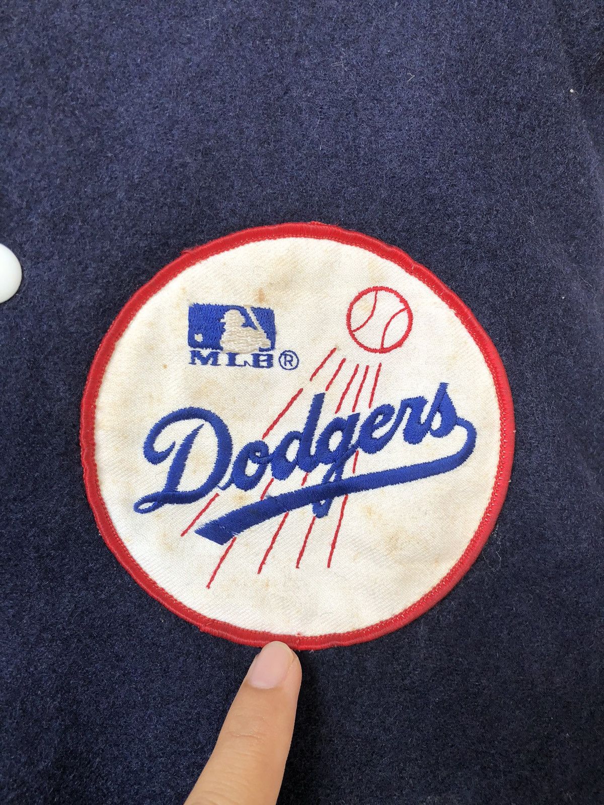 MLB Vintage 90s MLB Dodgers Varsity Arm Leather Tag Stadium Size US M / EU 48-50 / 2 - 6 Thumbnail