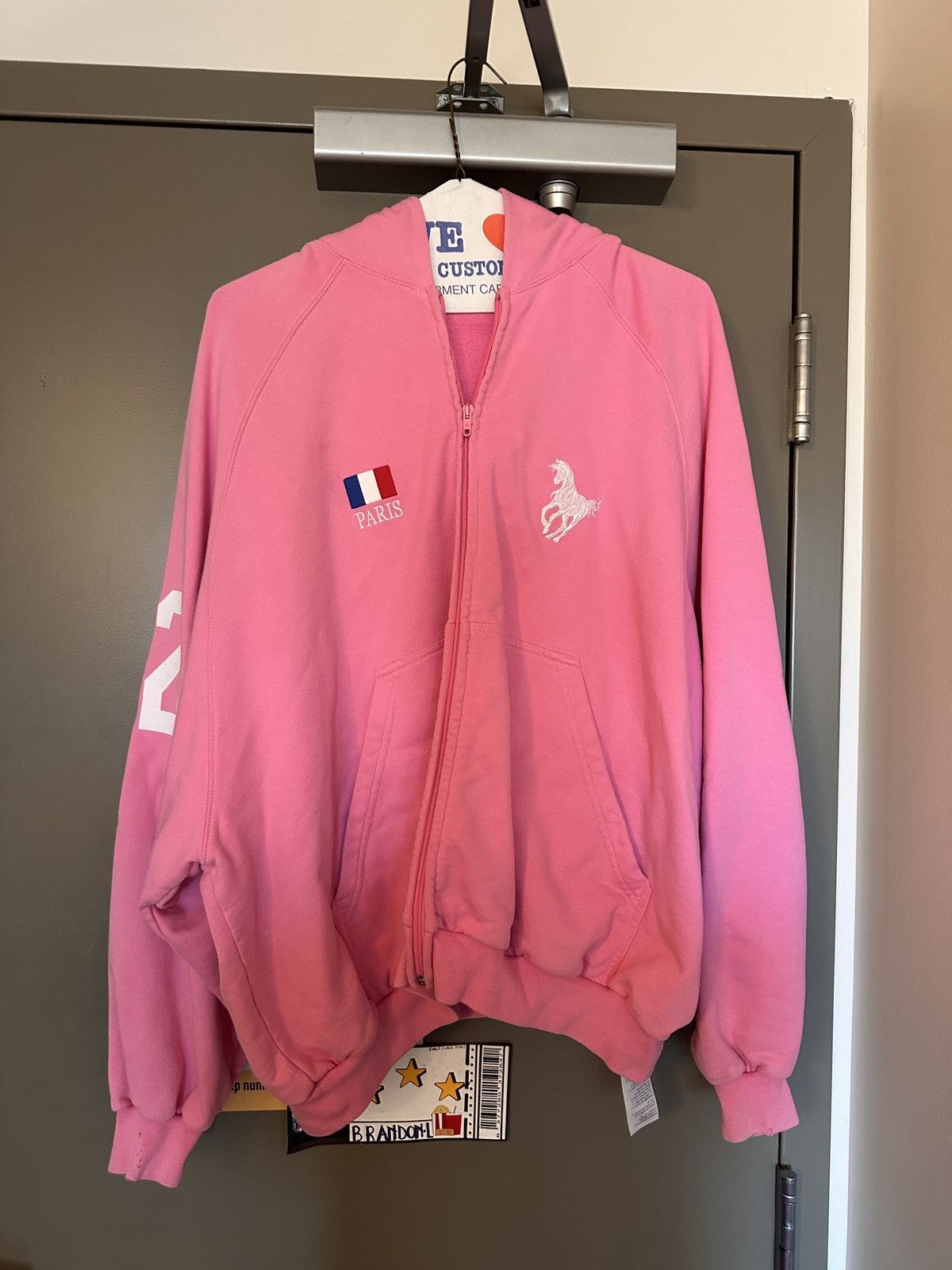 image of Balenciaga Polo Zip Pink Fw22, Men's (Size Small)