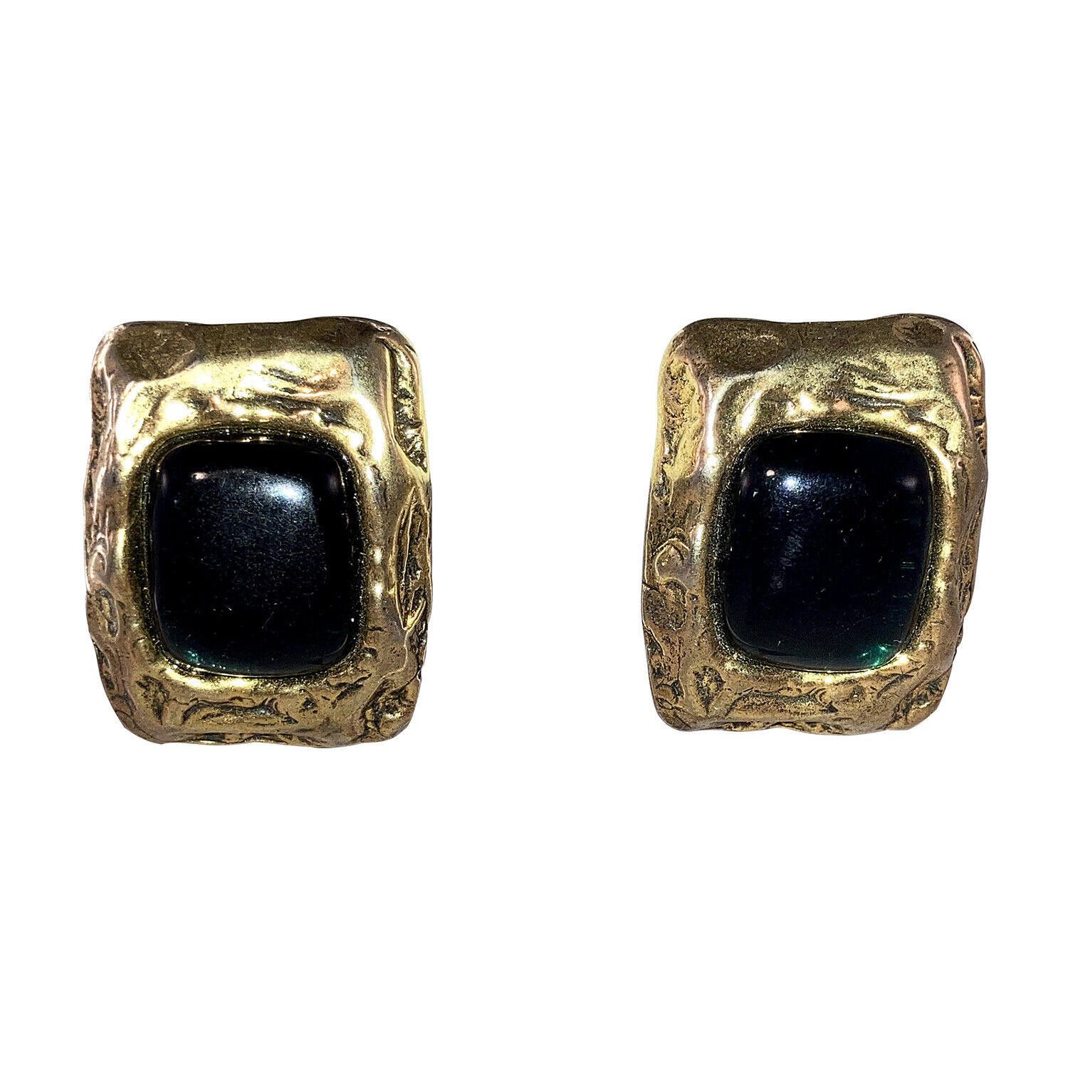 Valentino Valentino Dark Blue Lucite Cast Nugget Rectangular Earrings Size ONE SIZE - 2 Thumbnail