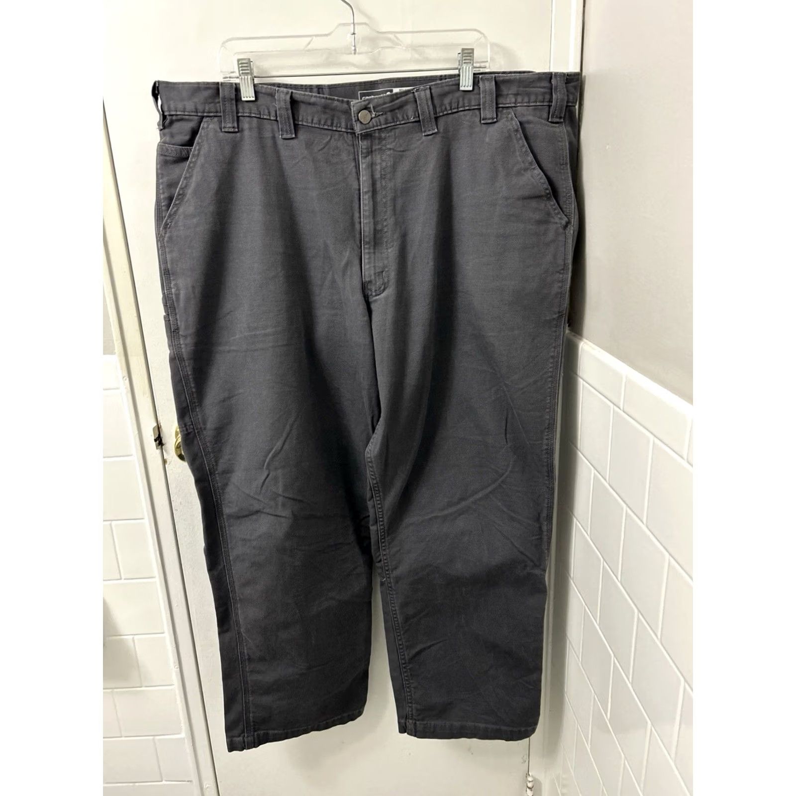 Carhartt Carhartt Work Pants Mens 44x30 Gray Rugged Flex Canvas Relaxed Fit BN2291-M Size US 44 / EU 60 - 2 Thumbnail