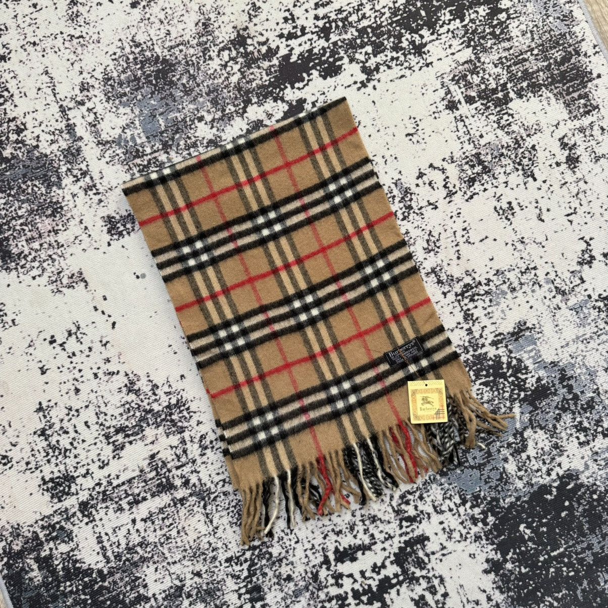 Burberry × Vintage NEW Burberry scarf full pattern vintage lambswool london Size ONE SIZE - 4 Thumbnail