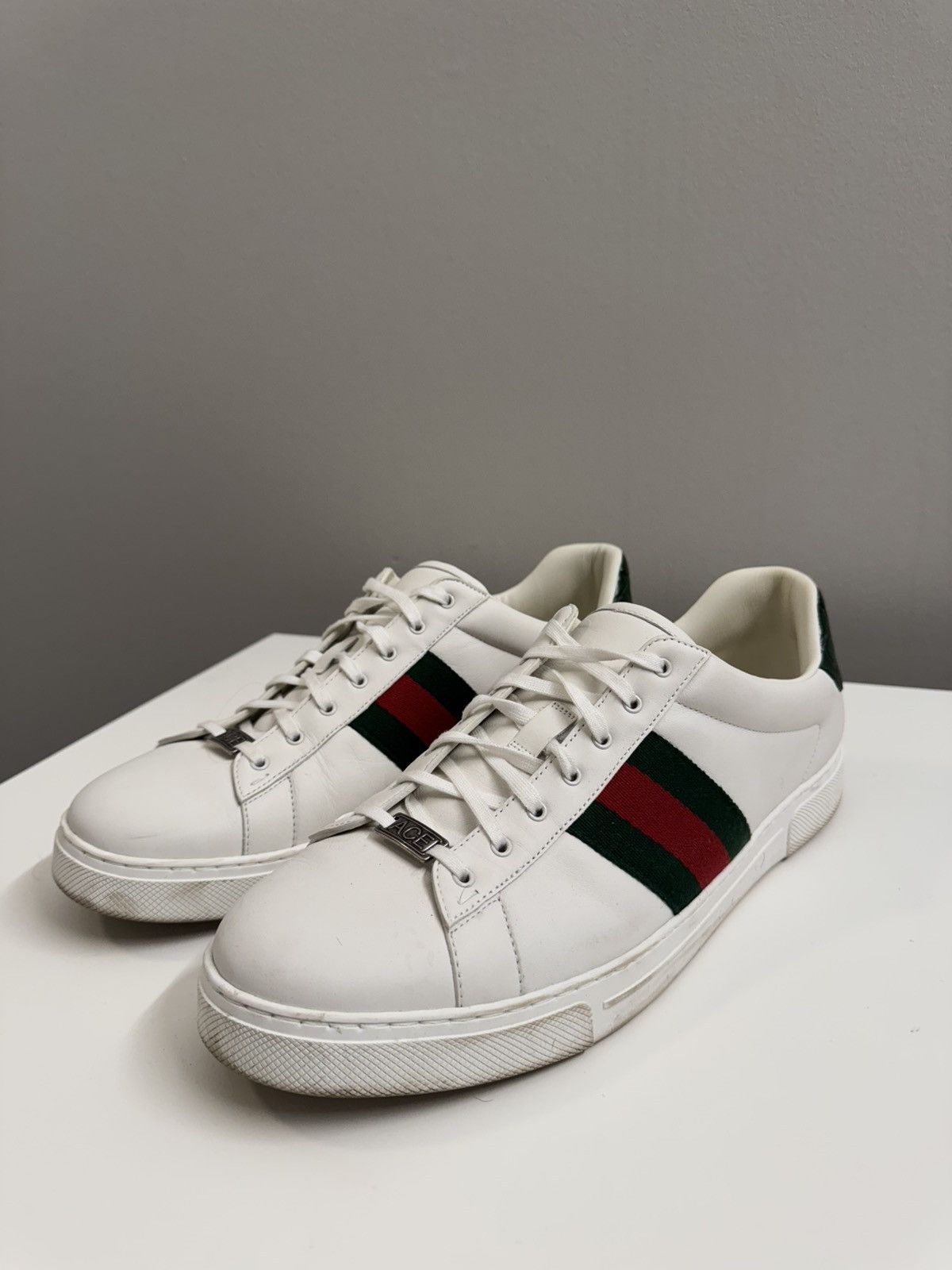 Gucci GUCCI ACE SNEAKER WITH WEB (sz 13) Size US 13 / EU 46 - 2 Thumbnail