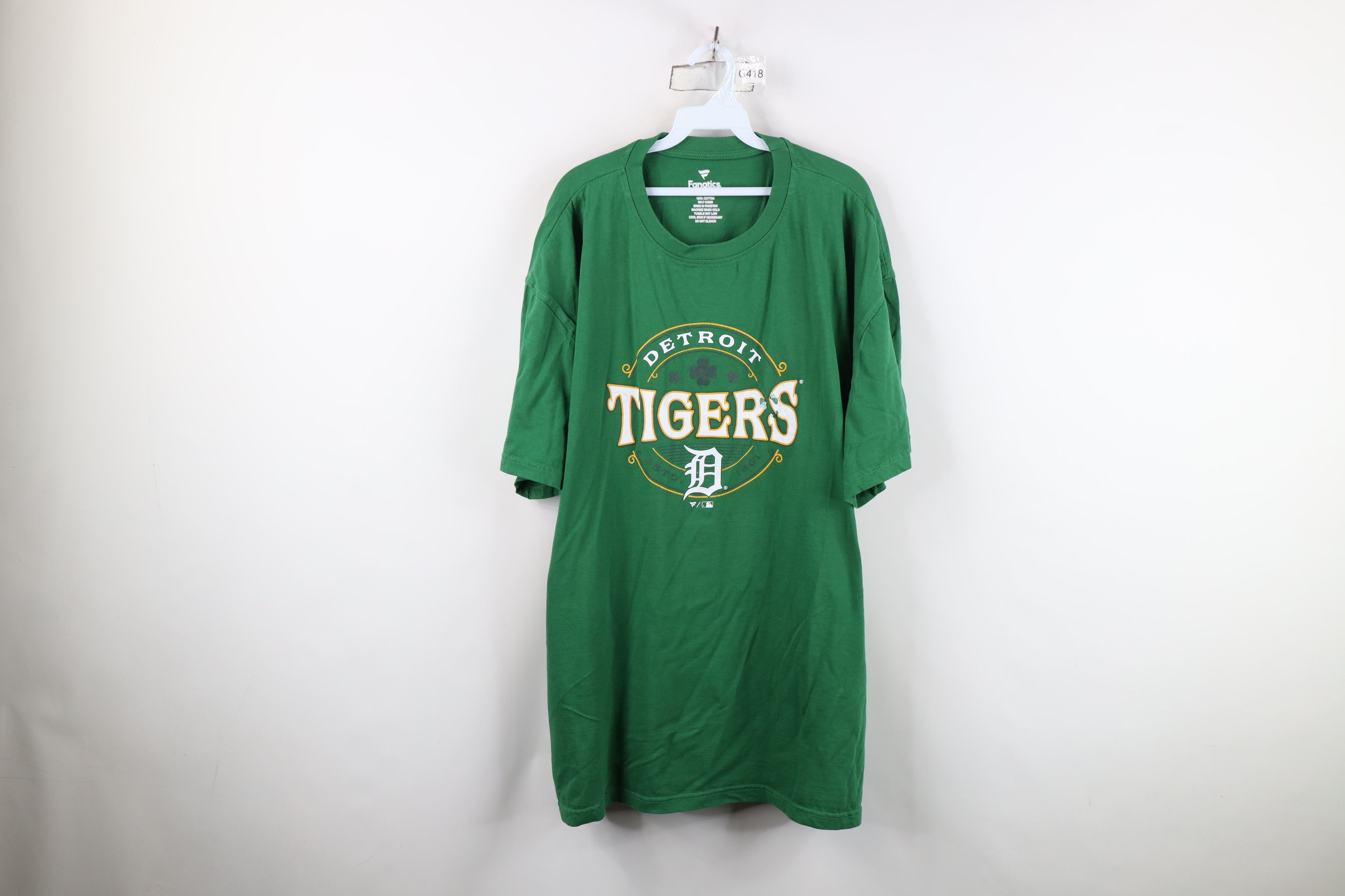 Vintage Fanatics Patricks Day Detroit Tigers Baseball T-Shirt Green Size US XXL / EU 58 / 5 - 1 Thumbnail