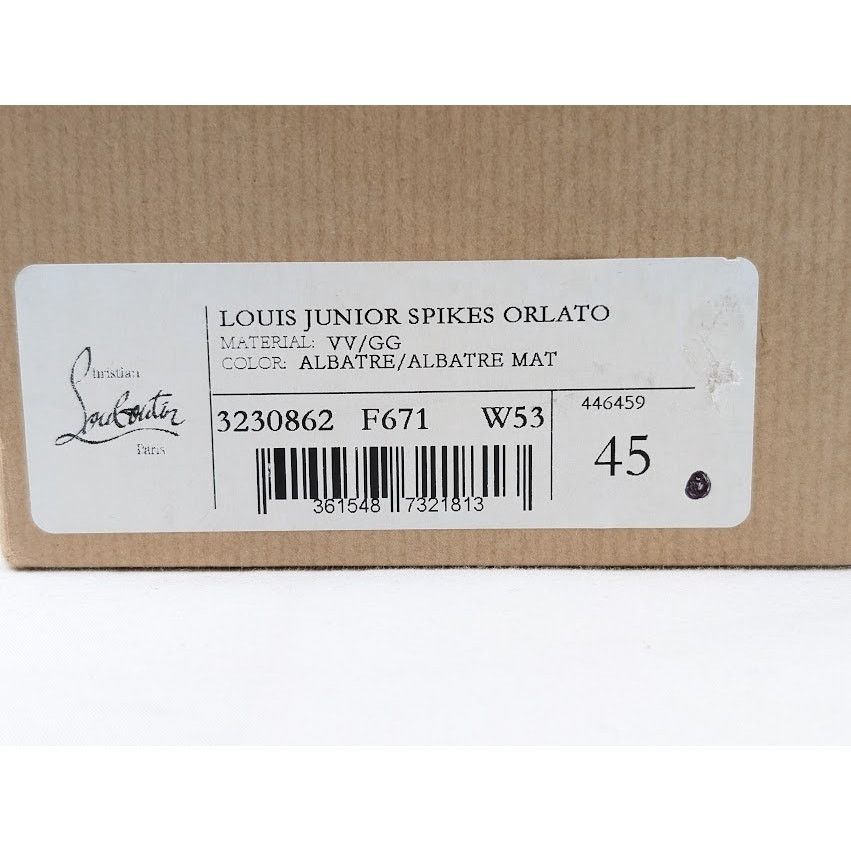 Christian Louboutin o1rshd1 Louis Junior Spikes Orlato Sneakers in Albatre Size US 12 / EU 45 - 16 Thumbnail